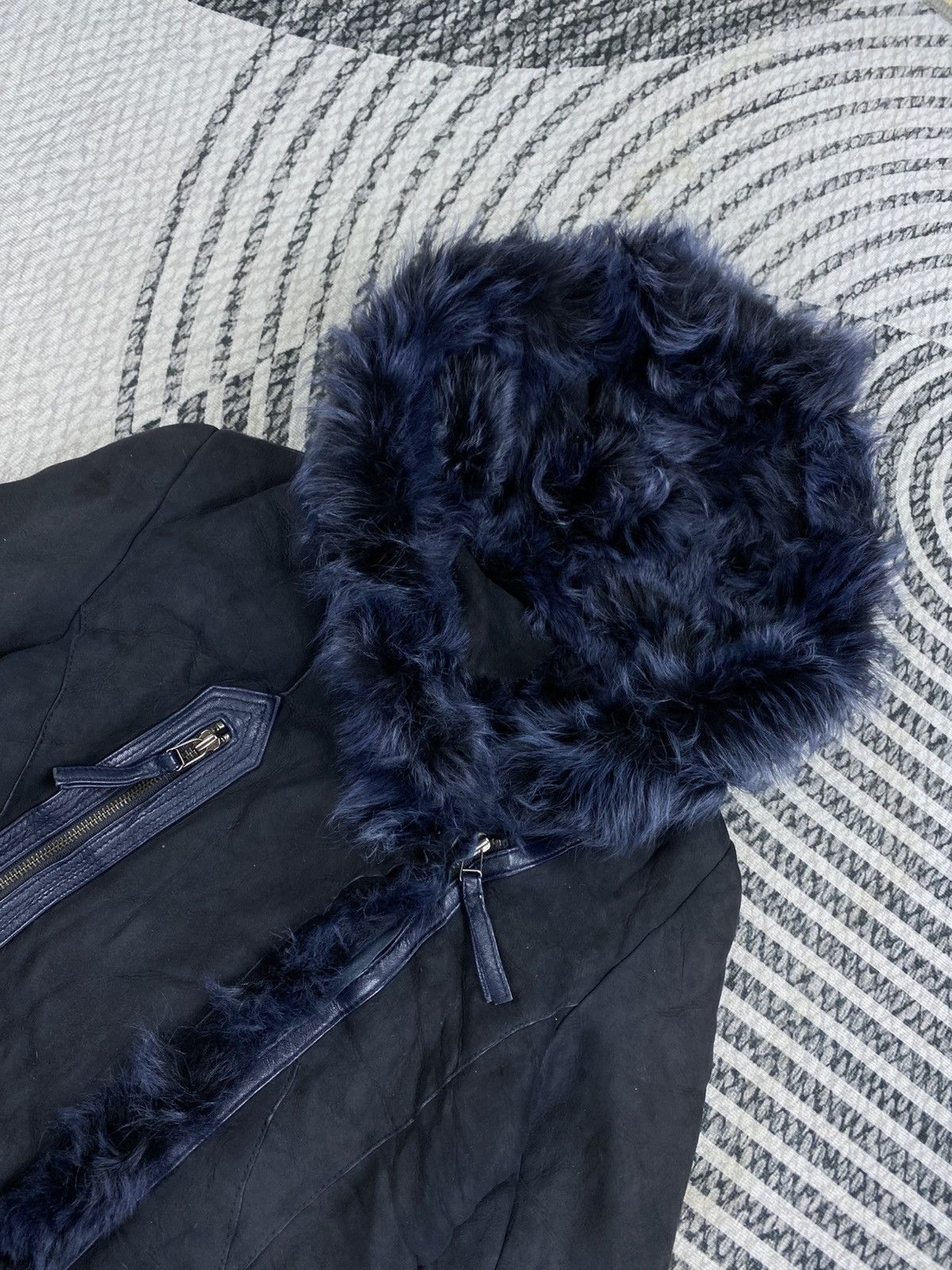 If Six Was Nine 🔥Ferrara Italy Faux Fur Shearling Asymmetrical Hooded Jacket Size US S / EU 44-46 / 1 - 8 Thumbnail