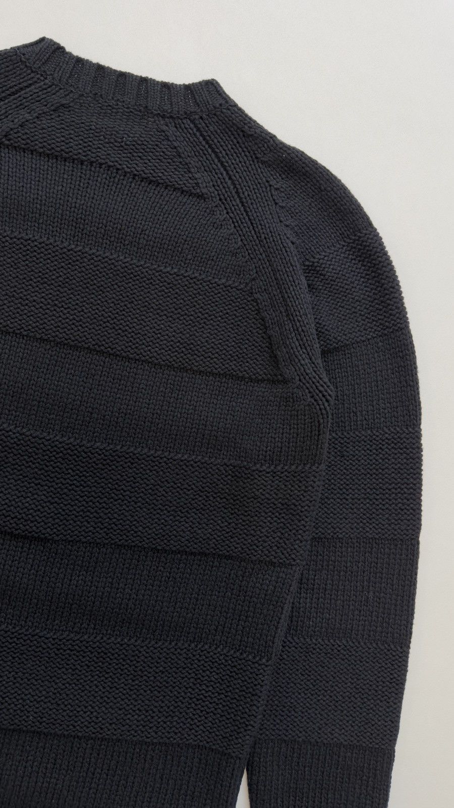 Issey Miyake Black ‘3D Patterned Stripe’ Wool Sweater Size US L / EU 52-54 / 3 - 18 Thumbnail
