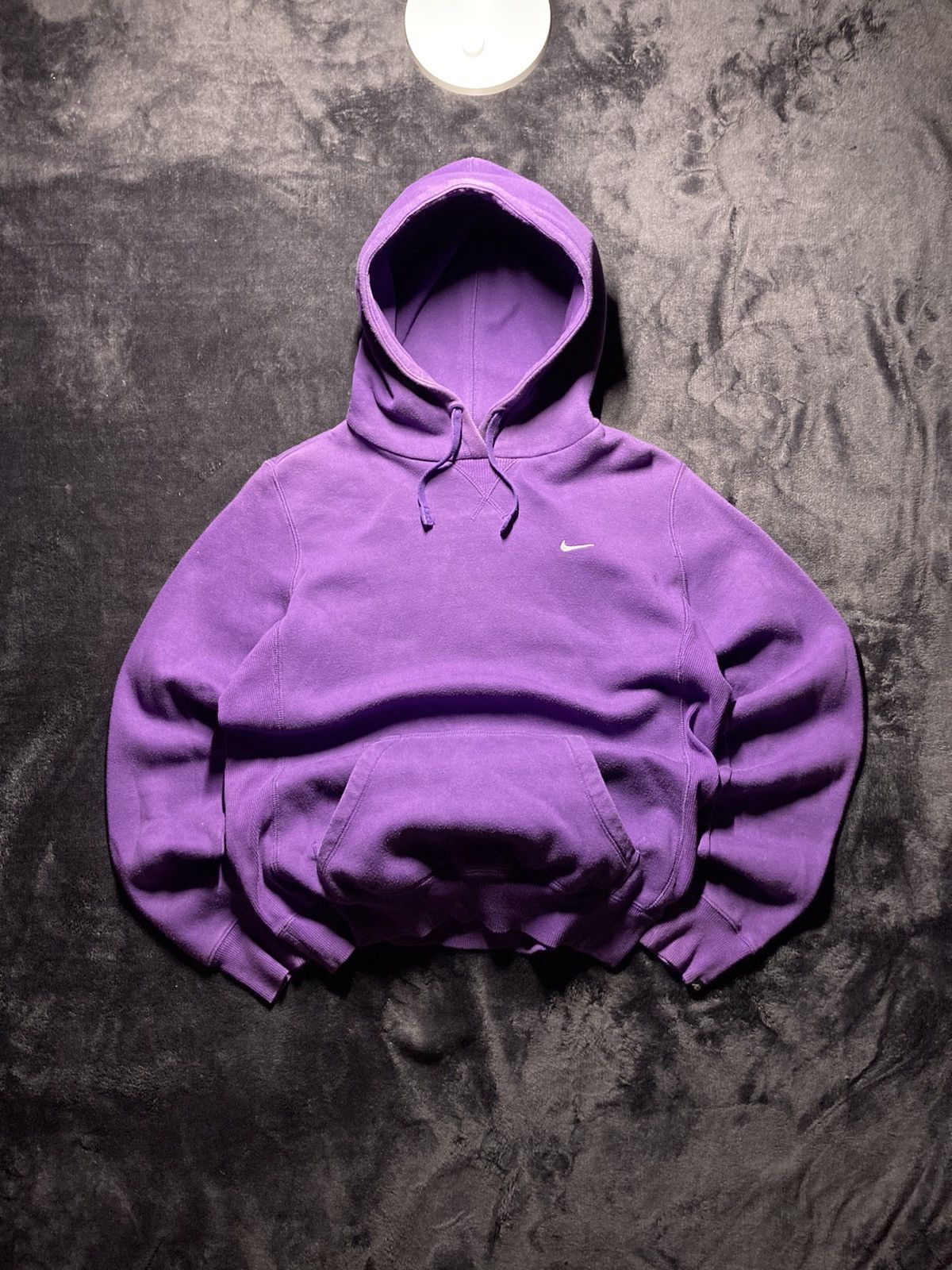 Nike × Vintage ⛩️Vintage Nike Purple Corner Swoosh Hoodie Mini Logo SunFaded Size US S / EU 44-46 / 1 - 1 Thumbnail