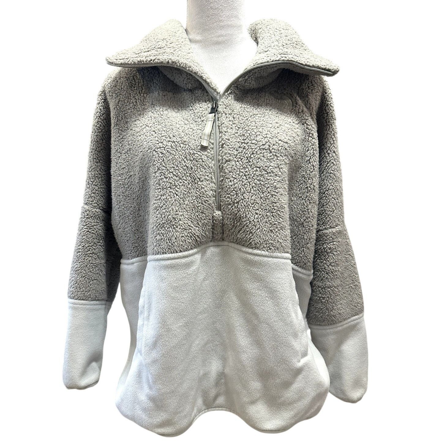 The North Face The North Face Womens Tundra 200 1/2Zip Sherpa Gray White S Size S / US 4 / IT 40 - 1 Thumbnail