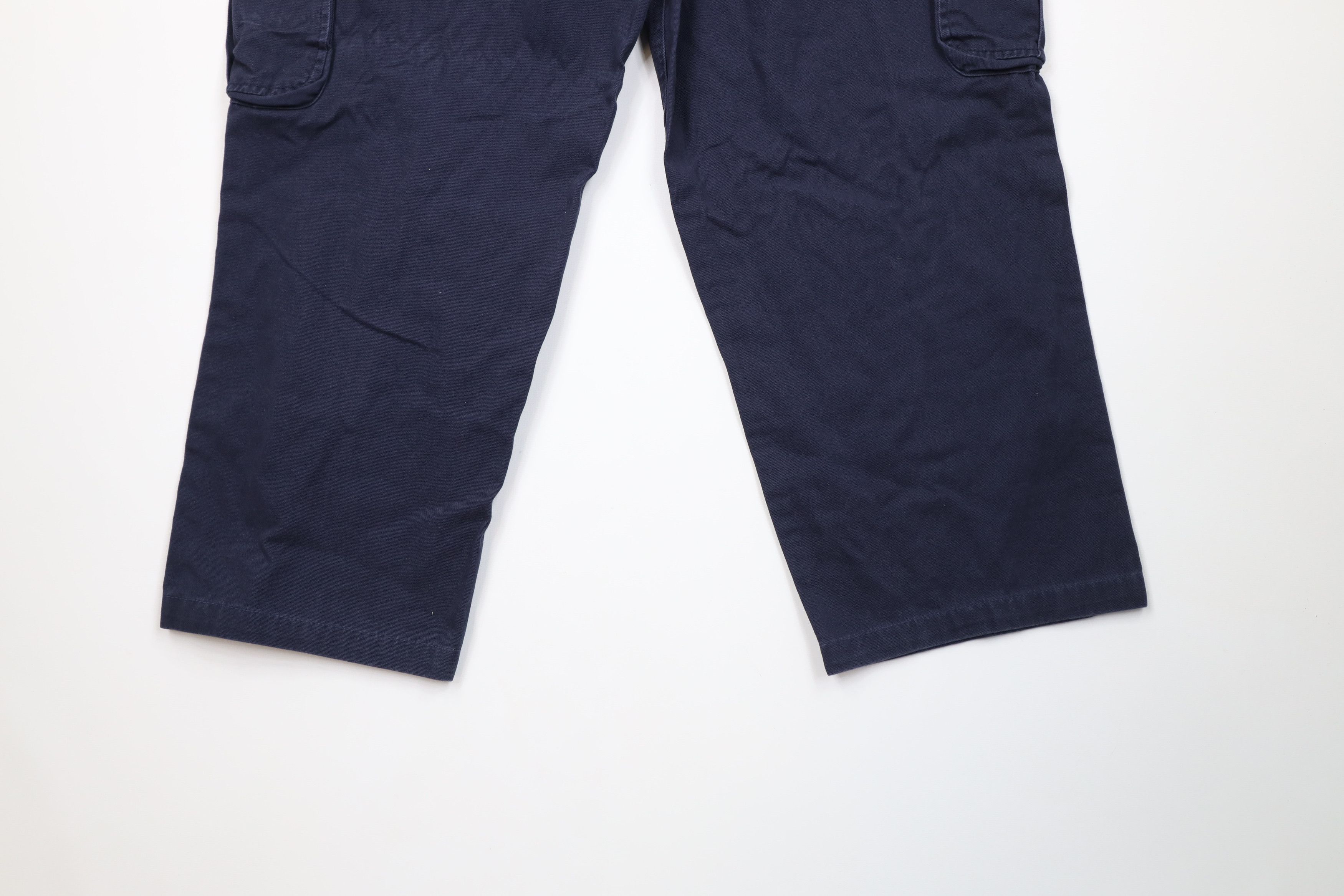 Vintage Vintage 90s Y2K Streetwear Wide Leg Cargo Pants Navy Cotton Size US 36 / EU 52 - 14 Thumbnail