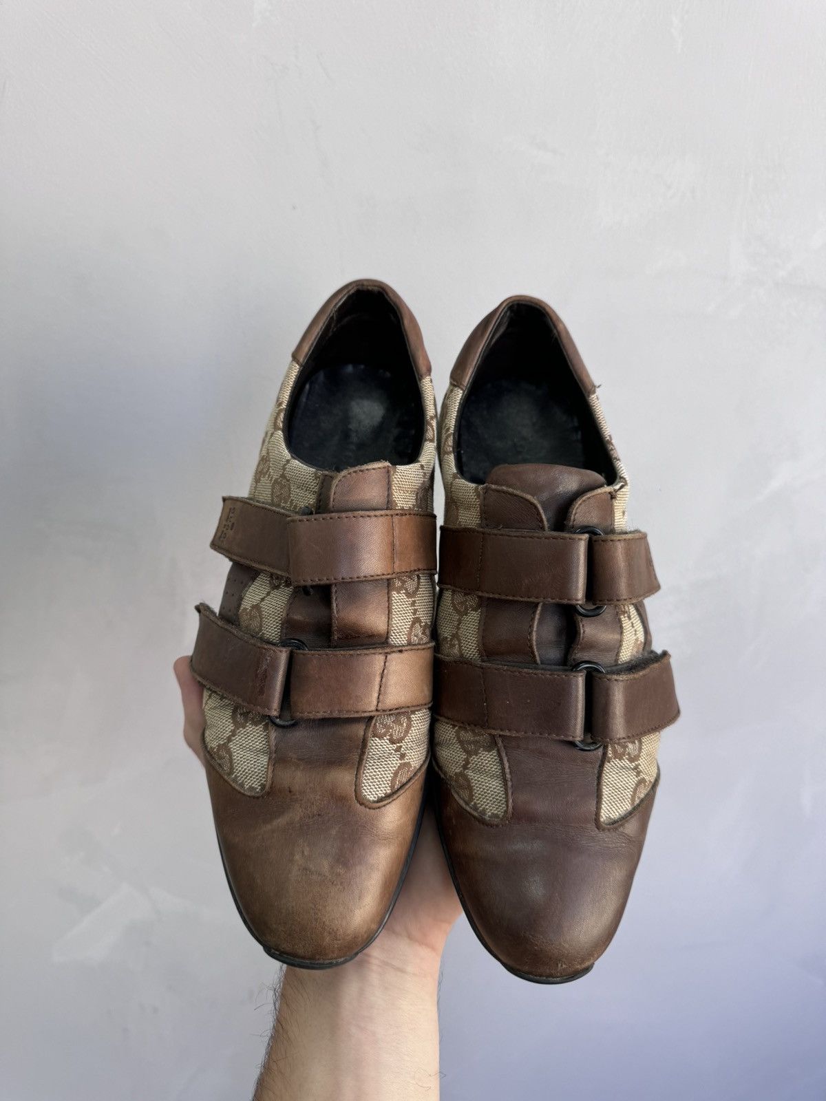 Gucci × Vintage SALE💣💣 Gucci Vintage Leather Sneakers GG Monogram size 37 Size US 7 / IT 37 - 4 Thumbnail