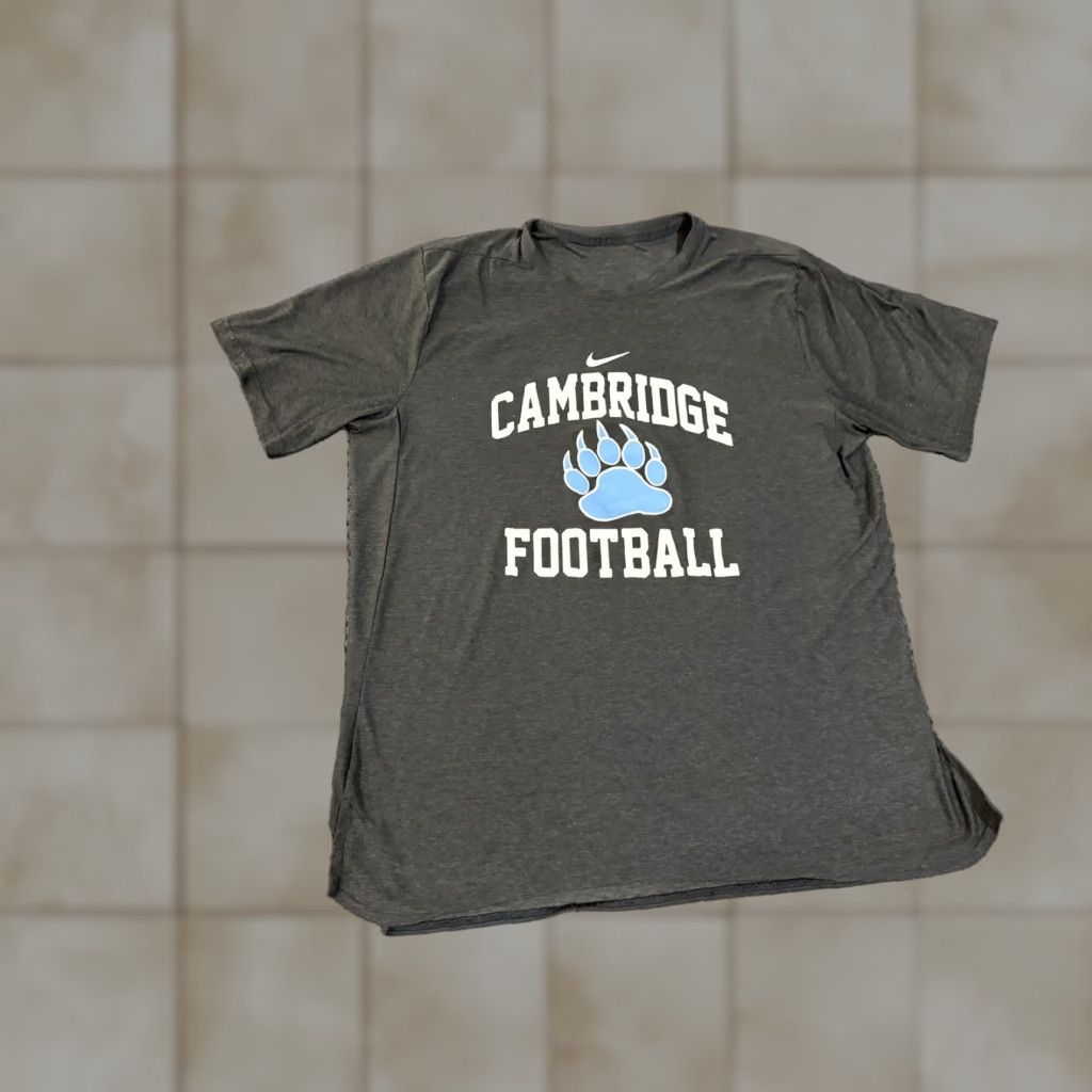 Nike Nike Shirt Mens XL Gray Cambridge Football Graphic Paw Print Nike Swoosh Tee Size US XL / EU 56 / 4 - 1 Thumbnail