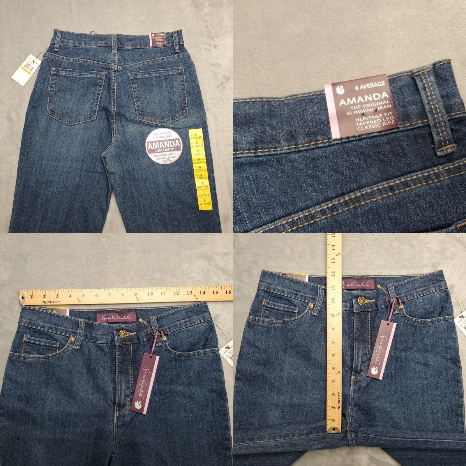 Gloria Vanderbilt VINTAGE Gloria Vanderbilt Jeans Women 6 Amanda Tapered Leg Heritage Fit Classic Rise NWT Jeans Women 6 Medium Blue 5-Pocket Denim Mens Womens Girls Size 28" / US 6 / IT 42 - 8 Thumbnail