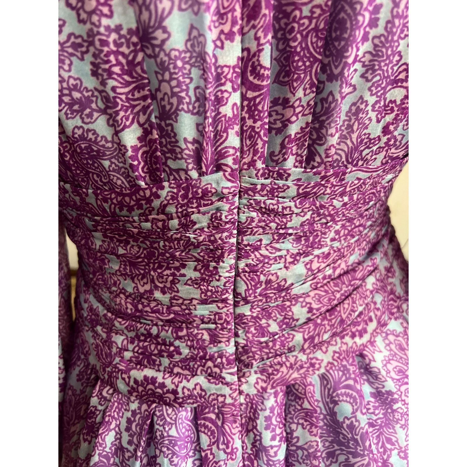 Amur AMUR Dress Purple/Blue Silk Chiffon Floral Dress Size 4 Size S / US 4 / IT 40 - 9 Thumbnail