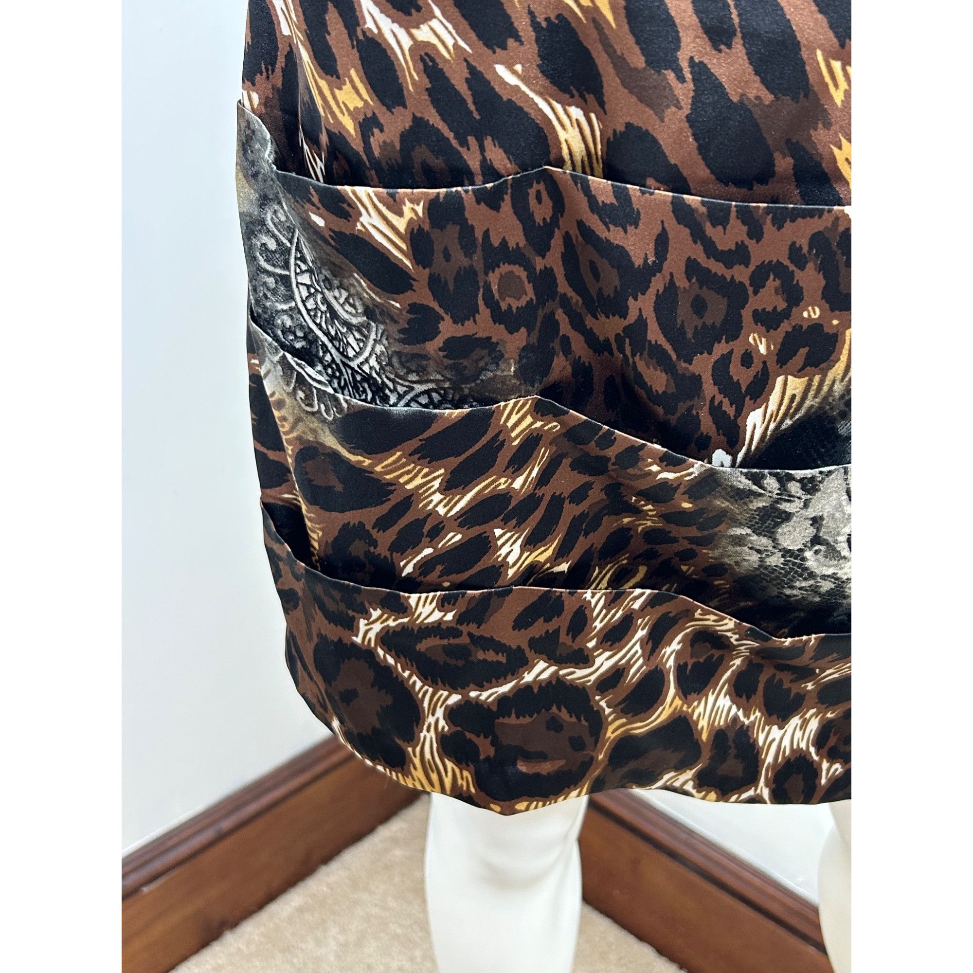 Other Bisou Bisou Dress 4 Mini Animal Print Brown Grey Sleeveless Size S / US 4 / IT 40 - 13 Thumbnail