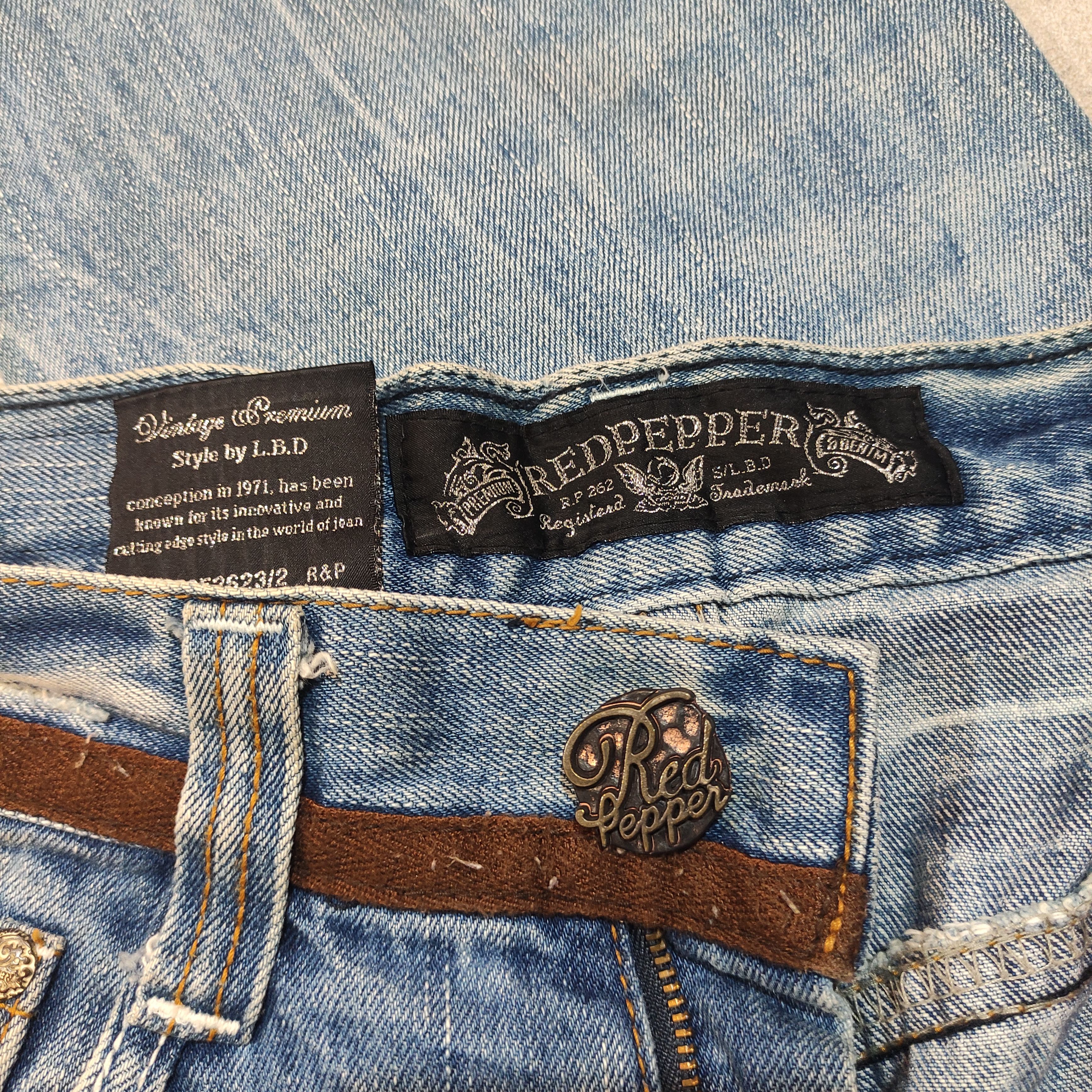 Tornado Mart RARE!! Red Pepper Archive Denim 2000s Vkei Y2k Size US 29 - 13 Thumbnail