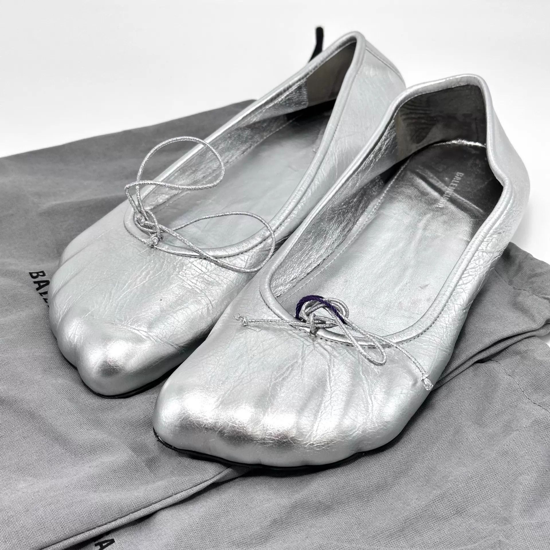 Balenciaga BALENCIAGA women's Silver Toe Ballet Flats 36.5 Size US 6 / IT 36 - 1 Thumbnail
