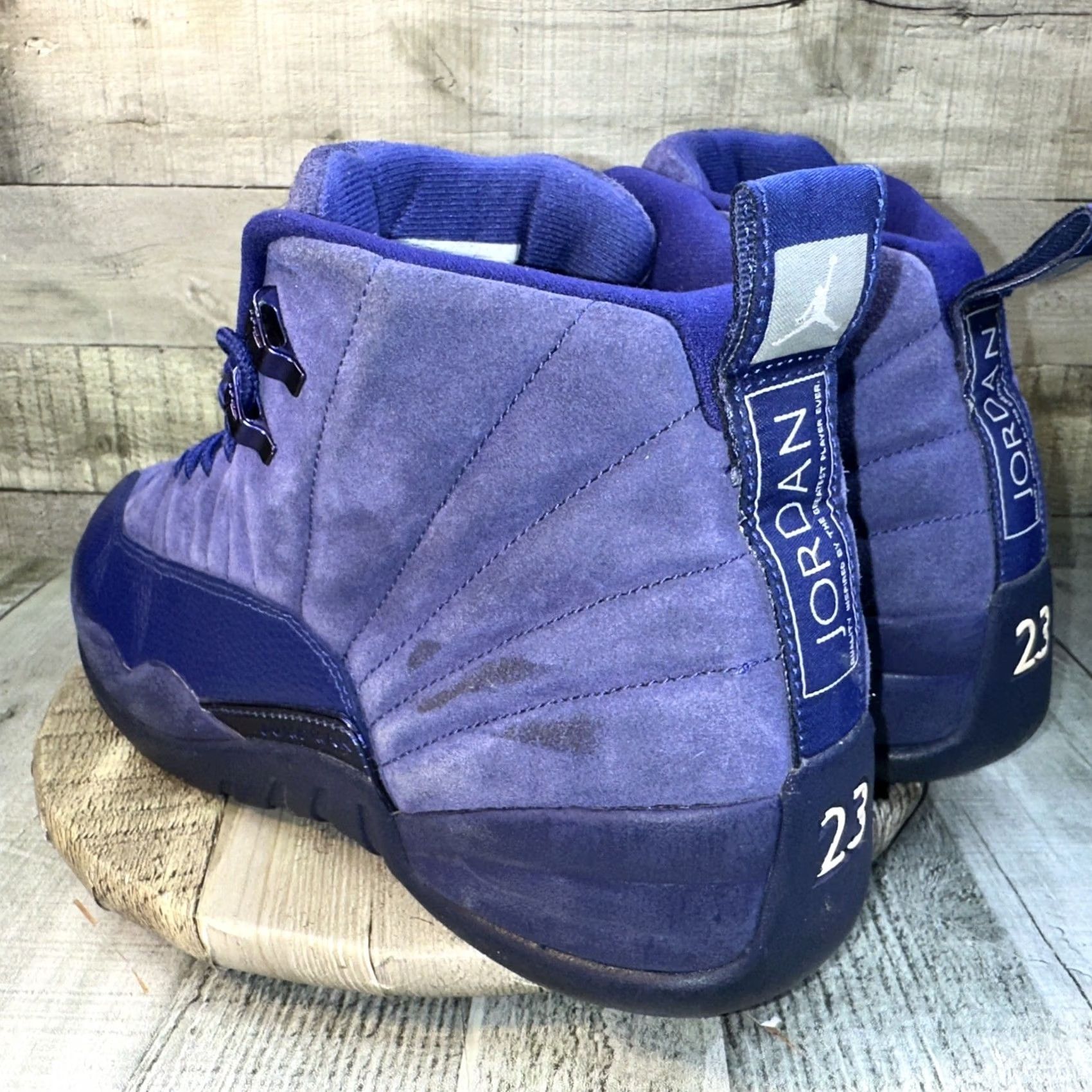 Jordan Brand Nike Air Jordan 12 Retro Deep Royal Blue Suede Sneaker Mens Size 12 Size US 11 / EU 44 - 5 Thumbnail