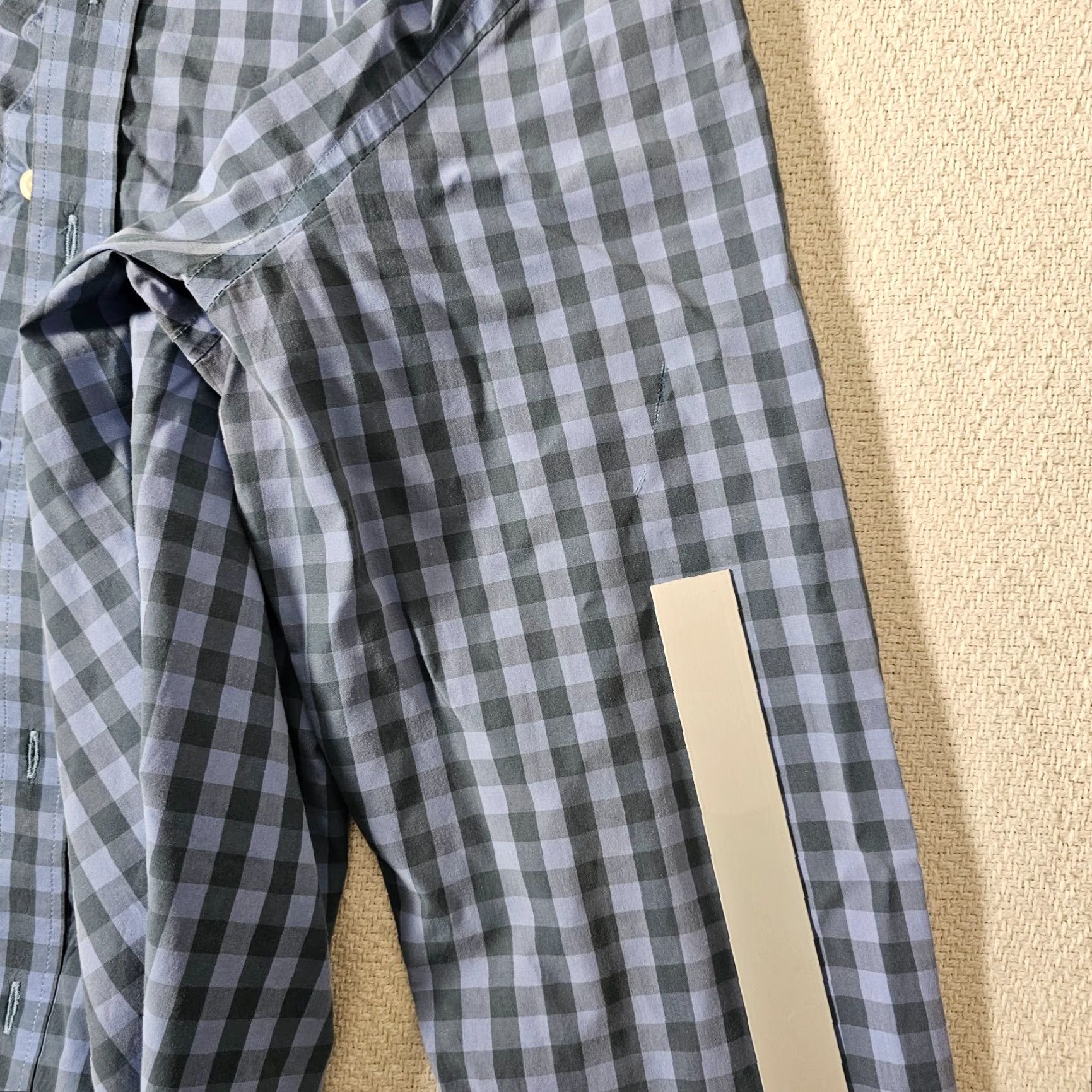 Banana Republic Banana Republic Men's L Shirt Button-Up Slim Fit Blue Check Casual Travel Workwear Size US L / EU 52-54 / 3 - 7 Thumbnail