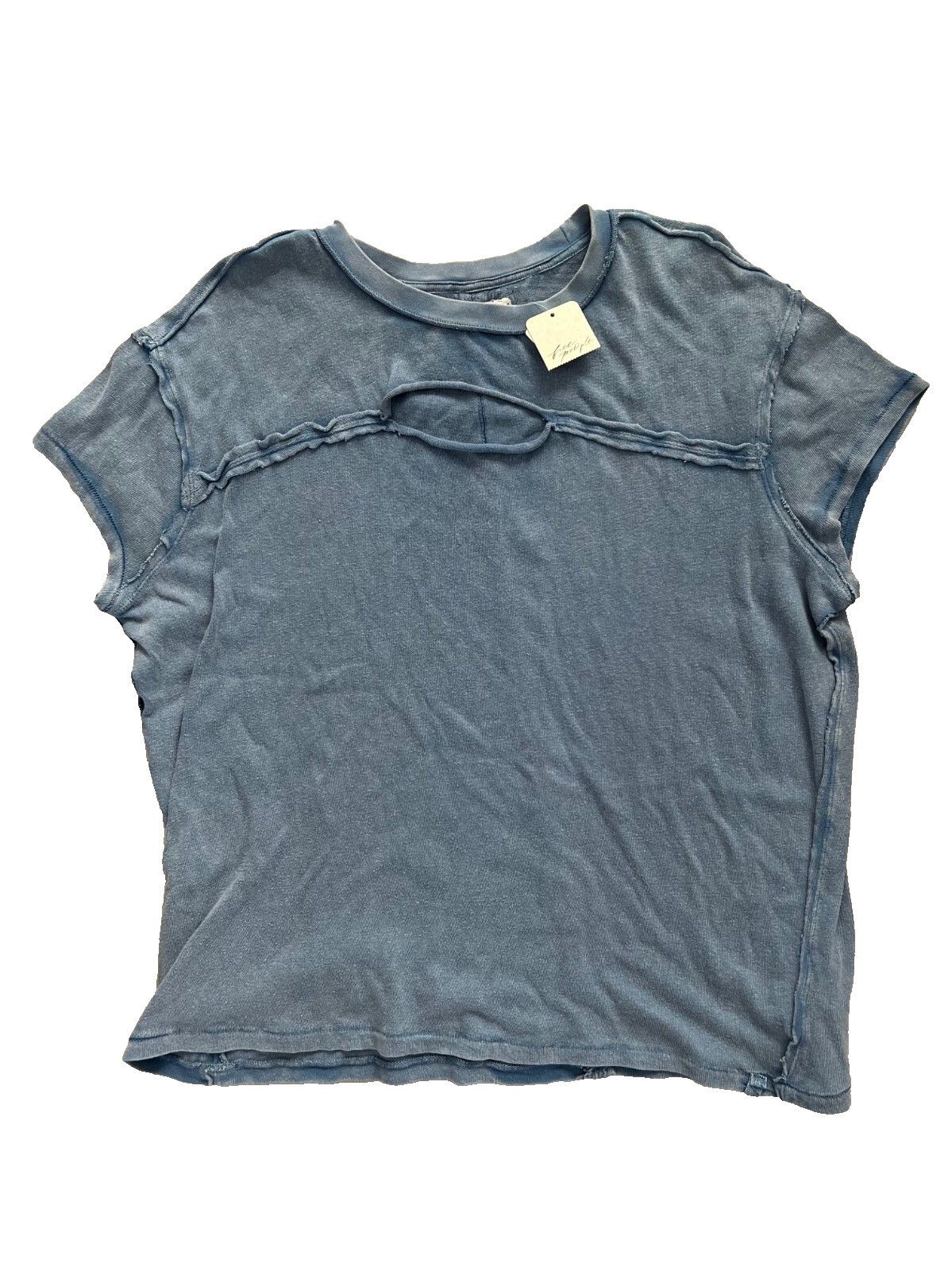 Free People Free People We The Free Cutout Tee Mediterranean Blue ( XS ) Size XS / US 0-2 / IT 36-38 - 3 Thumbnail