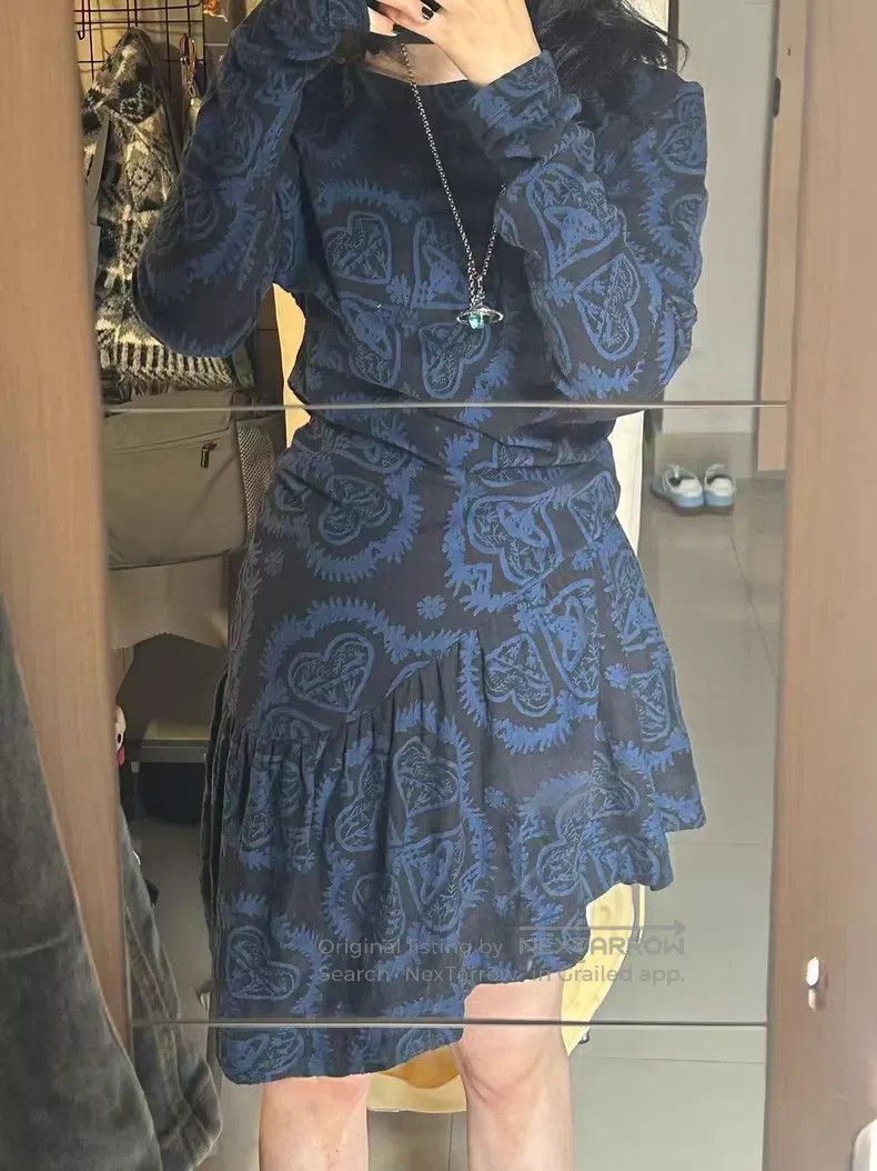Vivienne Westwood Vivienne Westwood Blue and Black Jacquard Dress Size M / US 6-8 / IT 42-44 - 5 Thumbnail