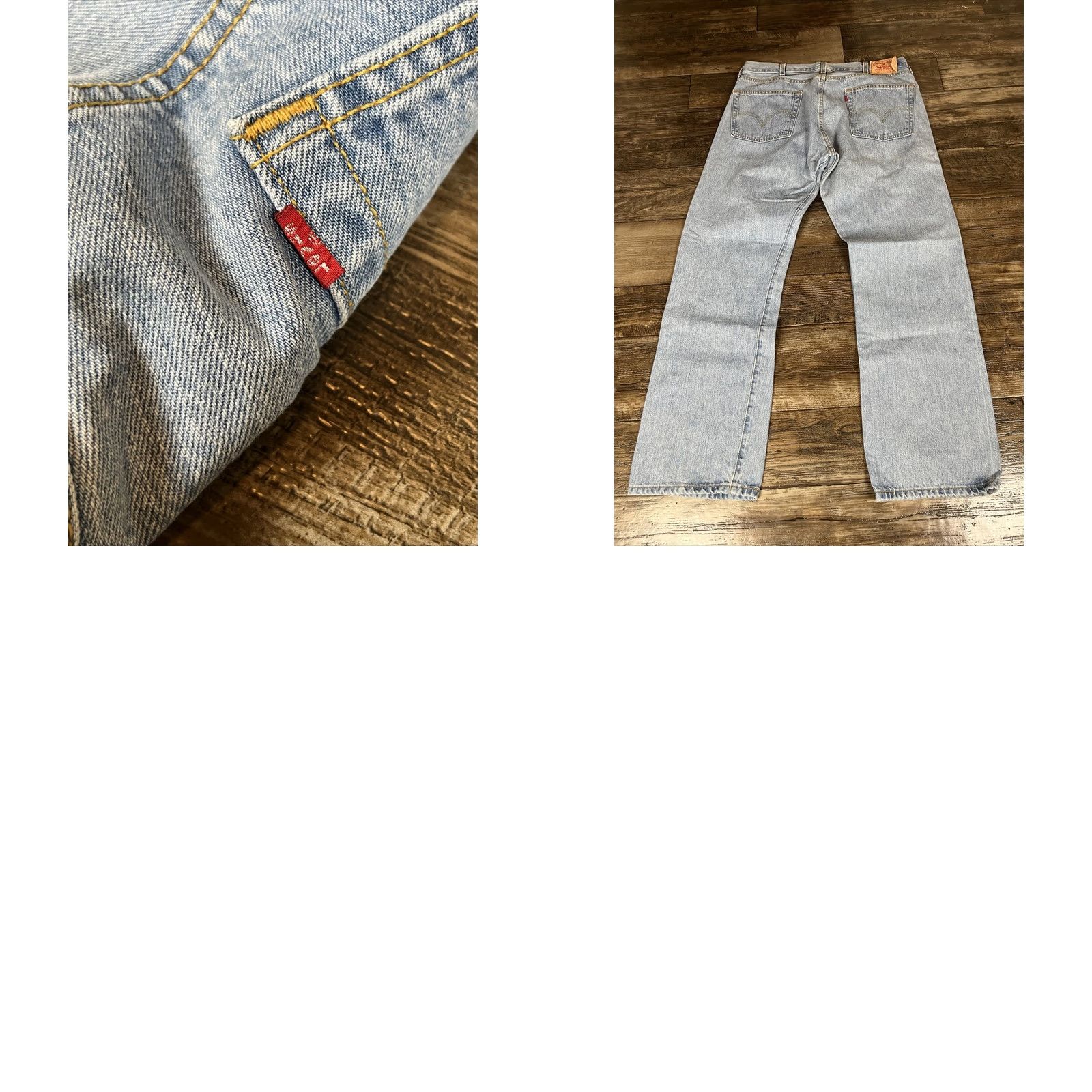Levi's Vtg Levi's 501 Jeans 38x32 Light Blue Distressed Grunge 90s Logo Belt Loops Jeans Size US 38 / EU 54 - 8 Thumbnail