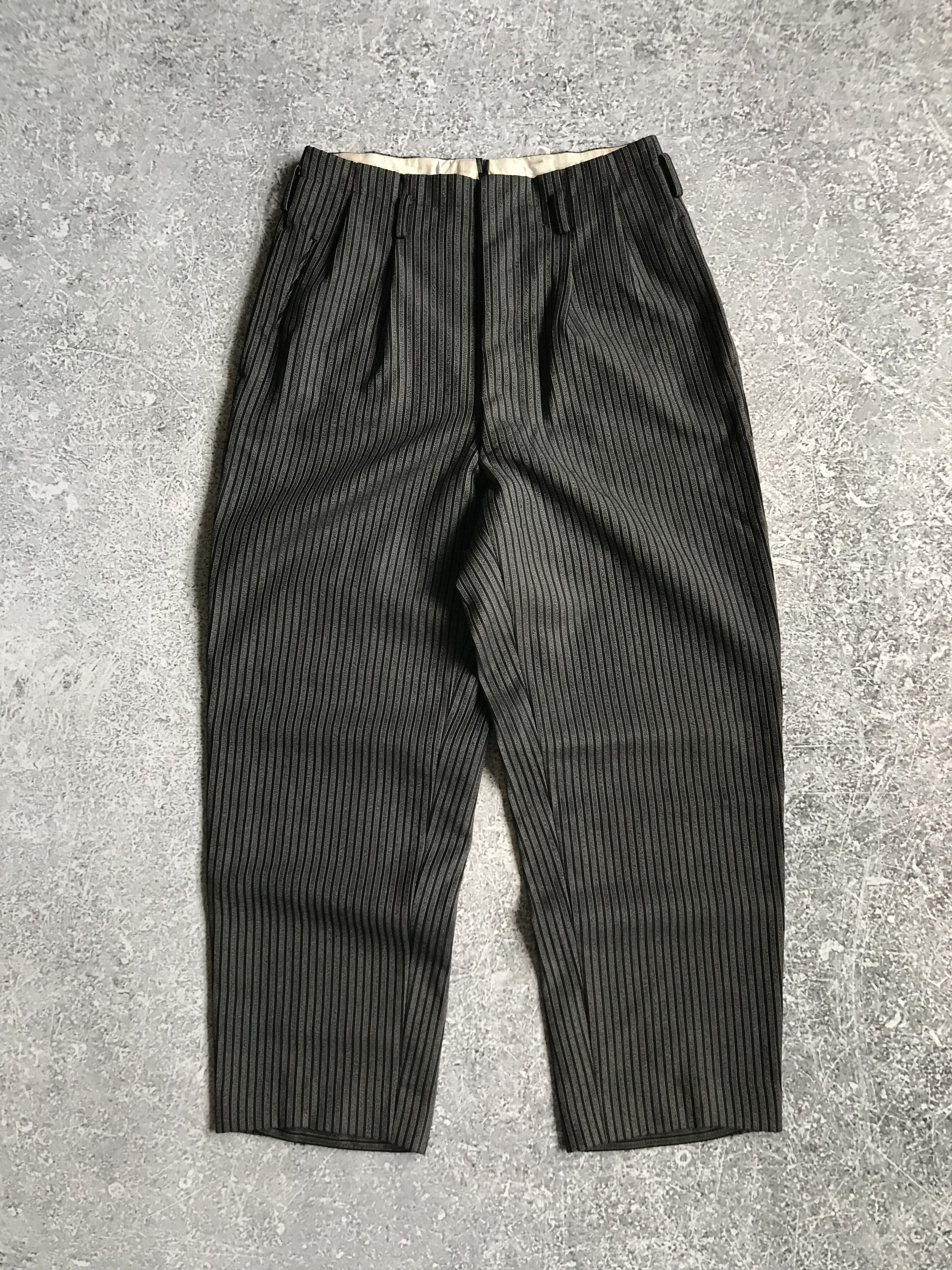 Vintage 1960s Pleated Trousers Wool Stripes Japan Tailored Size US 30 / EU 46 - 1 Thumbnail