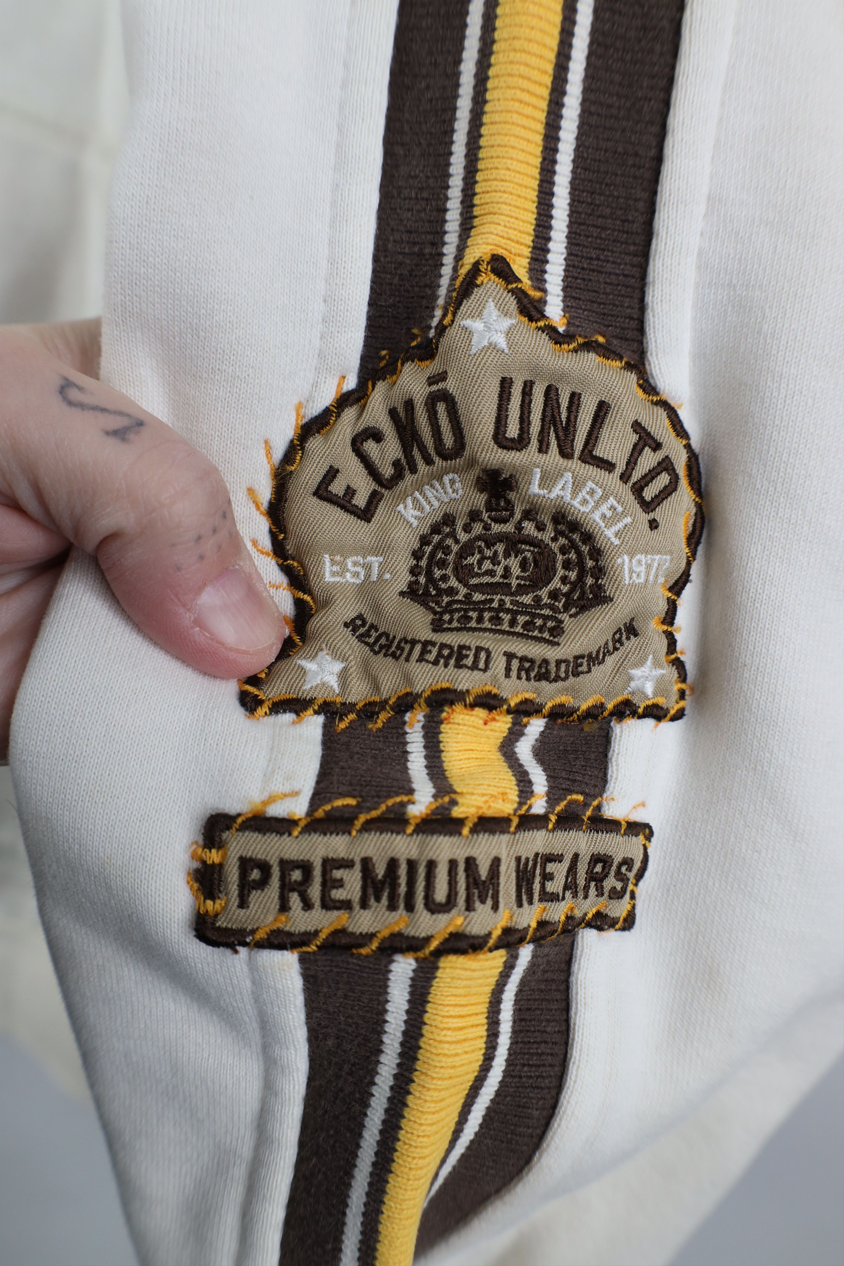 Ecko Unltd. Vintage 90s Y2K Ecko Spell Out Striped Heavyweight Hoodie Size US L / EU 52-54 / 3 - 11 Thumbnail