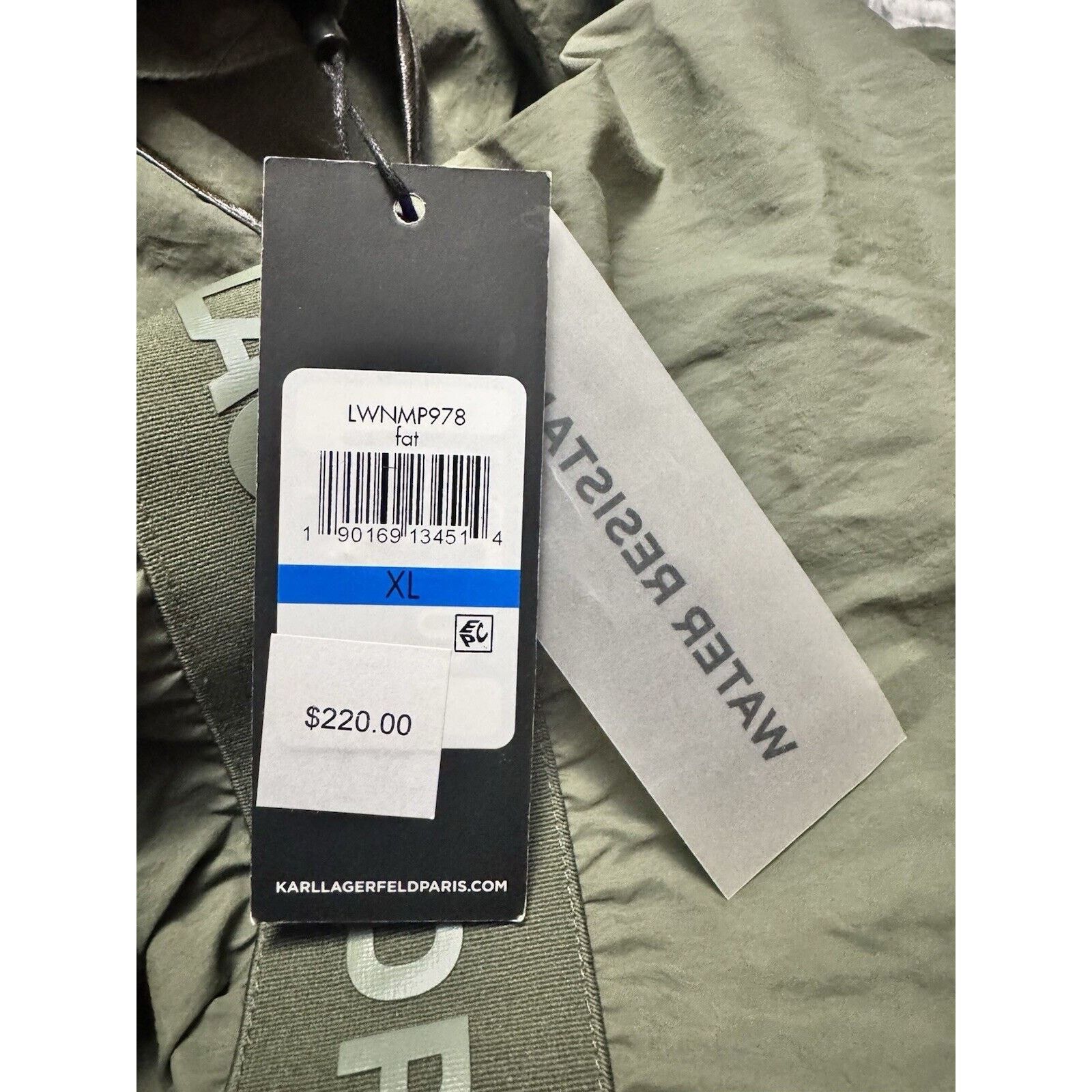 Karl Lagerfeld KARL LAGERFELD PARIS LONG HOODED WINDBREAKER GREEN JACKET XL Size XL / US 12-14 / IT 48-50 - 7 Thumbnail