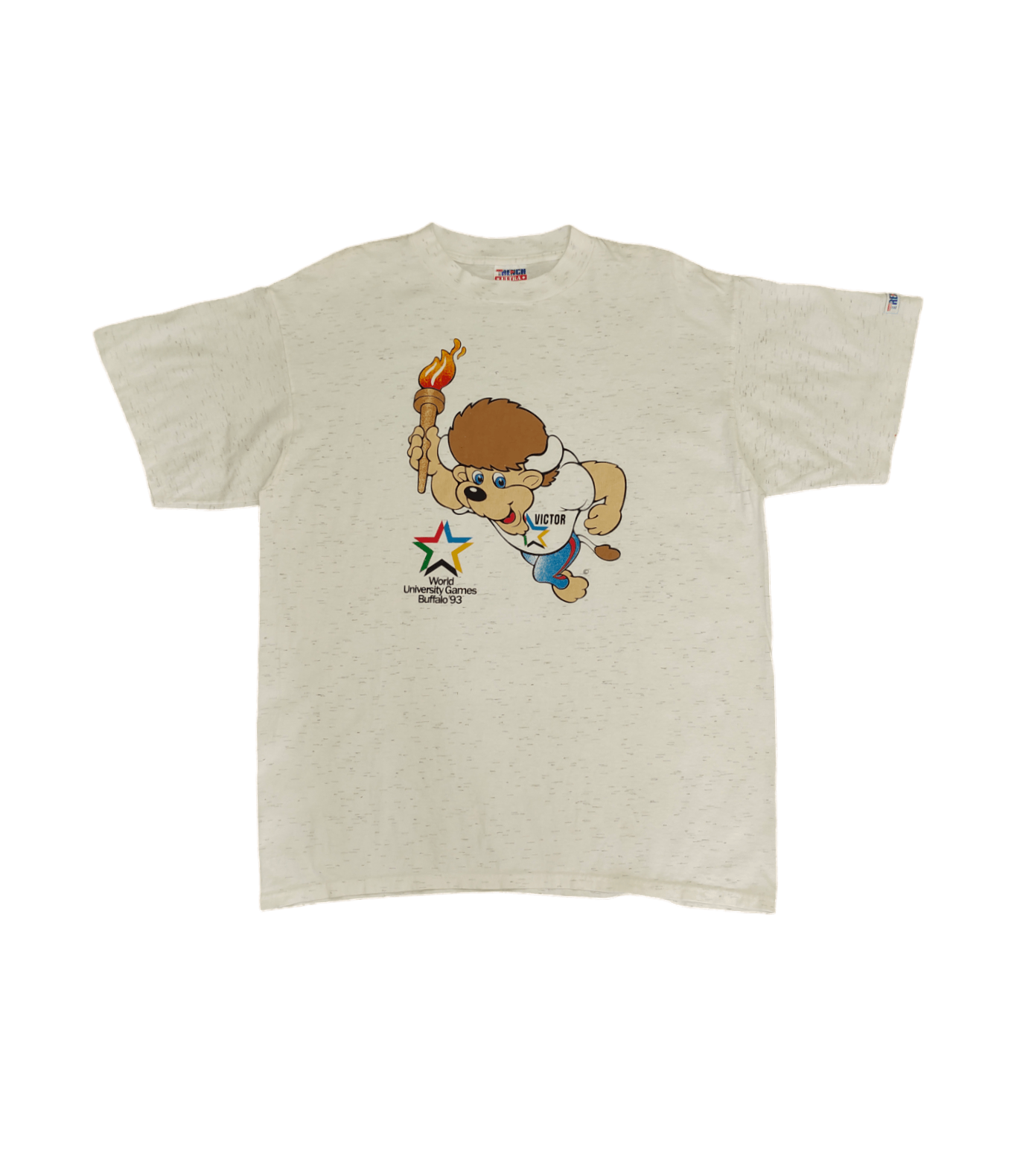 Vintage Vintage 90's University Games Buffalo '93 Victor T-Shirt Size US XL / EU 56 / 4 - 2 Thumbnail