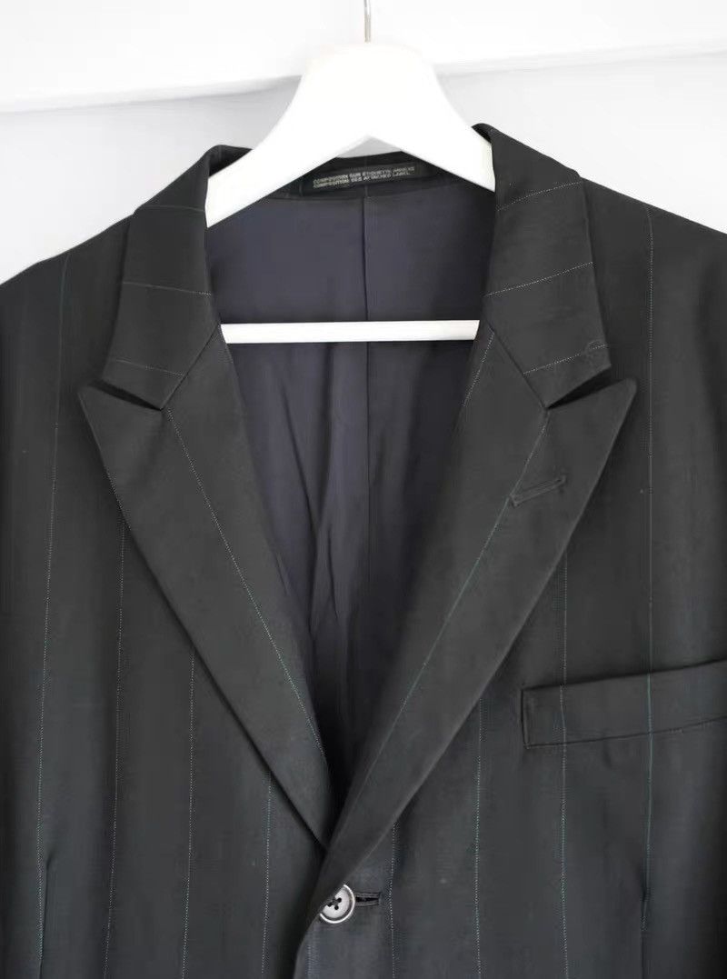 Yohji Yamamoto Yohji Yamamoto 95AW Rokumeikan Blue Jade Stripe Blazer Size 38S - 3 Thumbnail