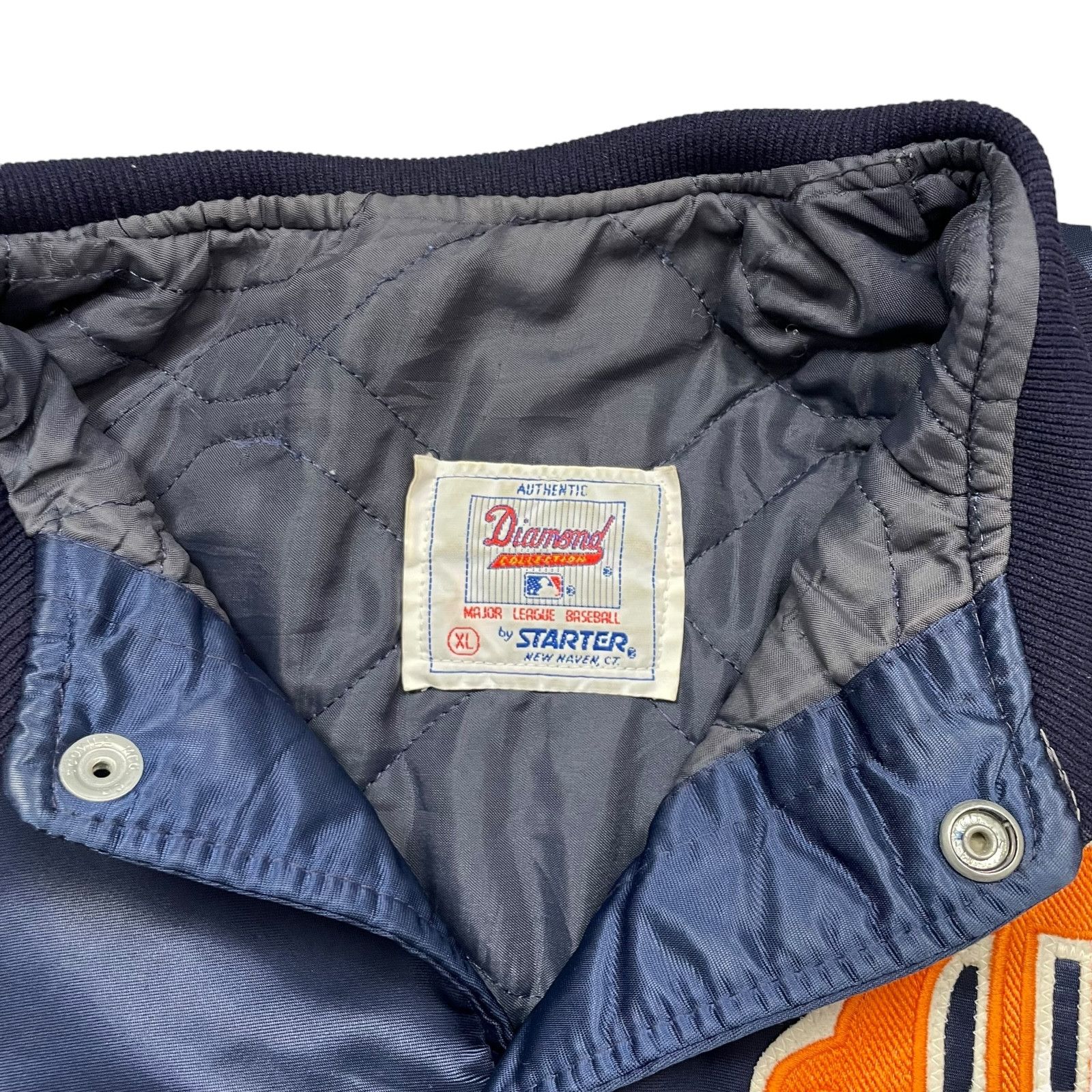 MLB VTG 90s DETROIT TIGERS STARTER SATIN BOMBER JACKET XL Size US XL / EU 56 / 4 - 4 Thumbnail