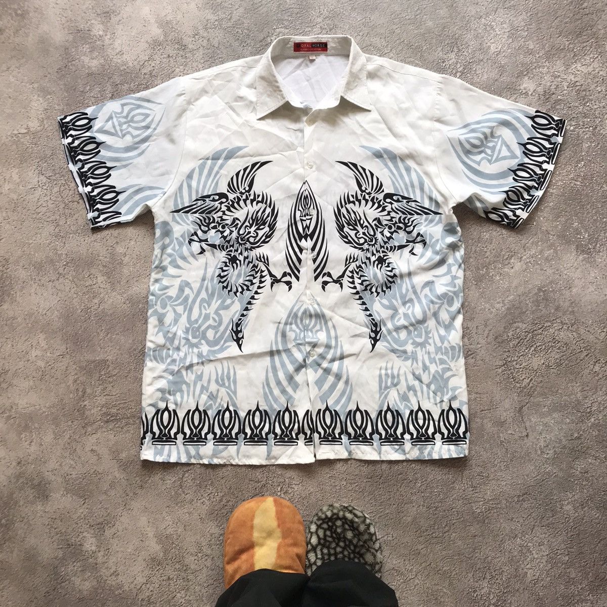 Vintage Vintage Y2K Dragon All Over Print Button Shirt Streetwear XL Size US XL / EU 56 / 4 - 1 Thumbnail