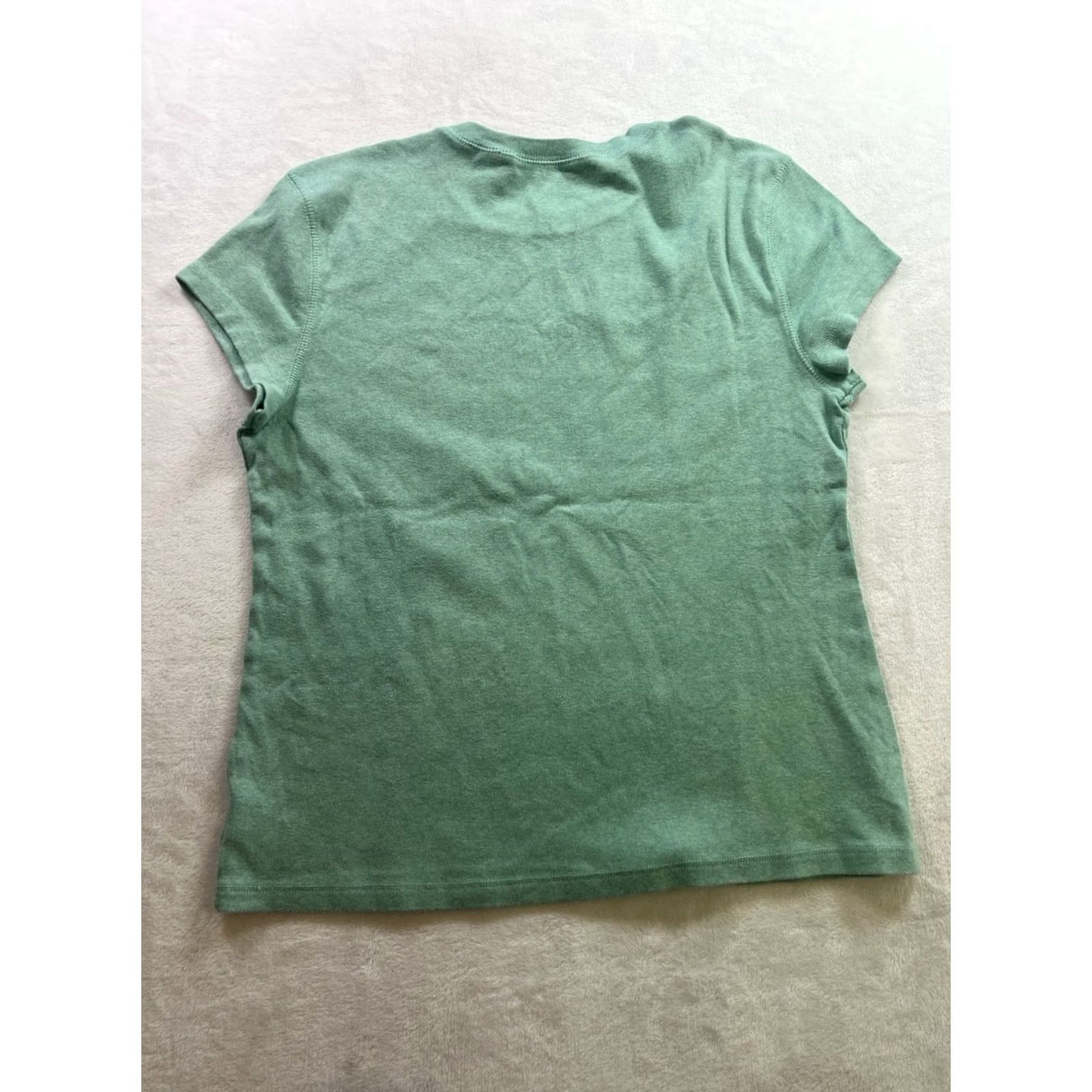 Tommy Hilfiger Tommy Hilfiger Women's Shirt Tee Green Short Sleeve 2XL Knit Cotton Embroidered, Regular Fit, Solid, Casual Sleeve, Machine Washable, Vintage: No Size XXL / US 16-18 / IT 52-54 - 6 Thumbnail
