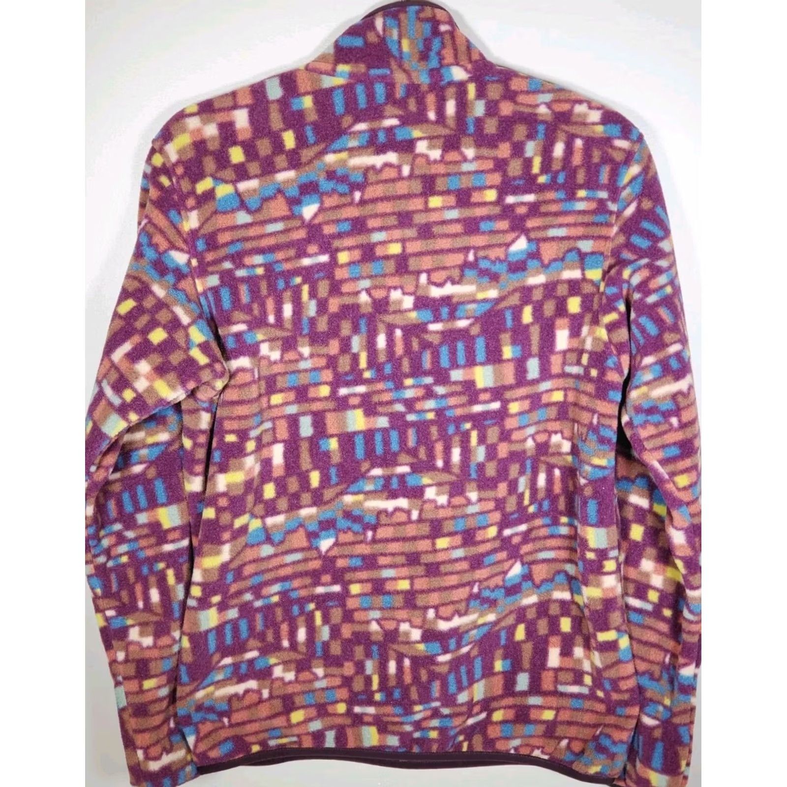 Patagonia Patagonia Pullover Fleece Geometric Night Plum Womens S 1/4 Snap-T Patchwork Synchilla Fitz Roy Logo 90s Outdoor Size S / US 4 / IT 40 - 2 Thumbnail