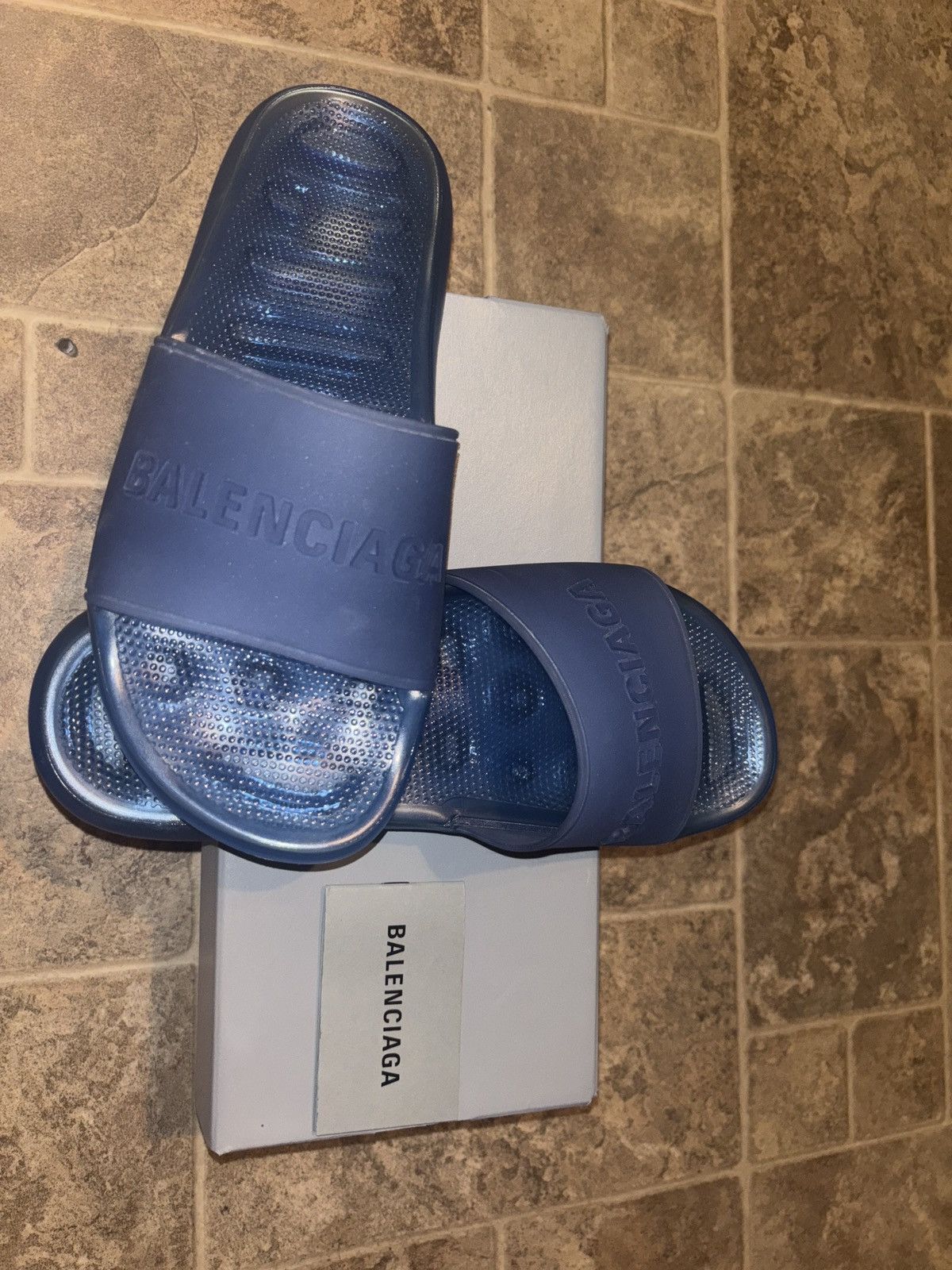 Balenciaga Marine Blue Balenciaga slides Size US 10 / EU 43 - 2 Thumbnail