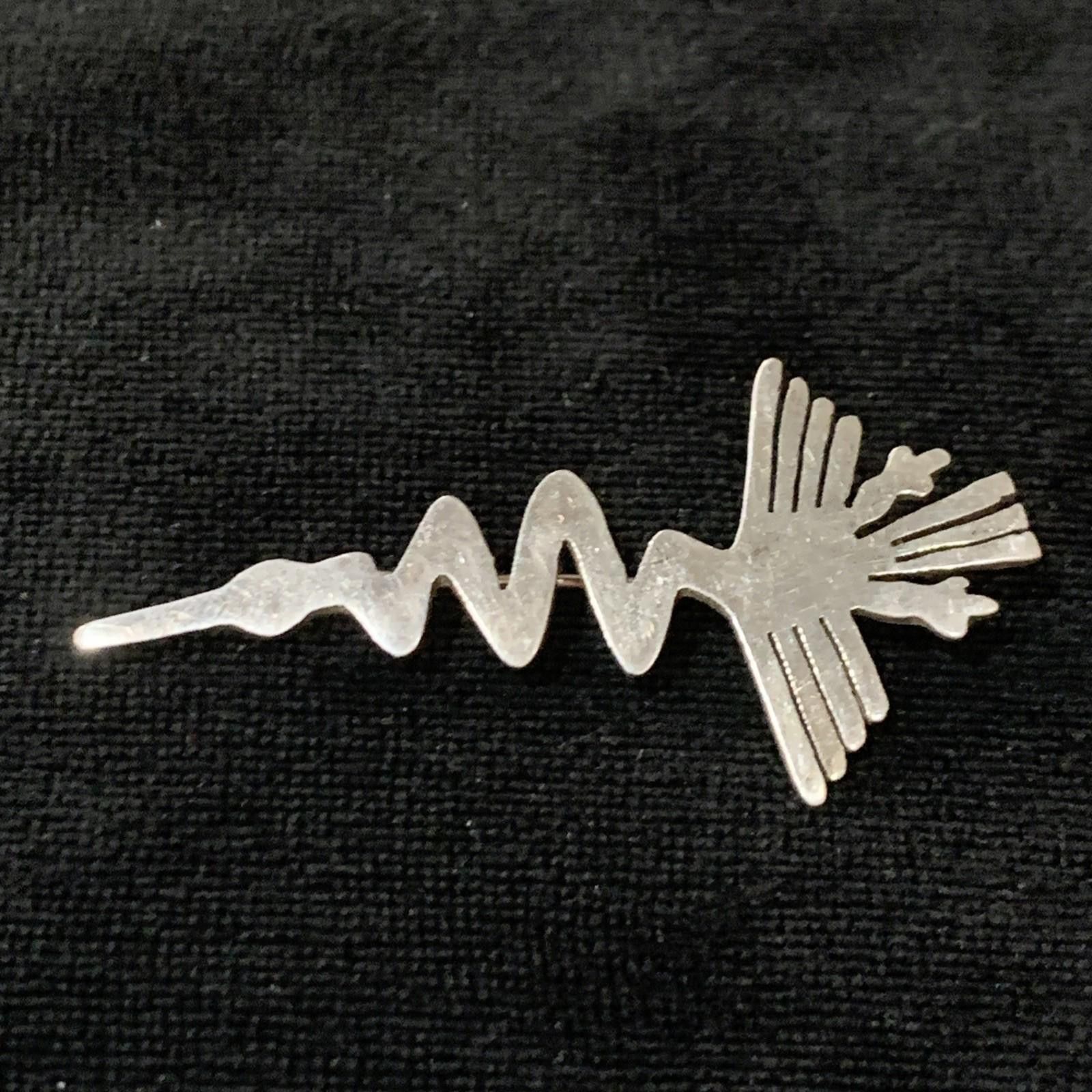The Unbranded Brand Vintage Nazca Lines Pelican “Alcatraz” Bird 925 Brooch Pin Size ONE SIZE - 3 Thumbnail