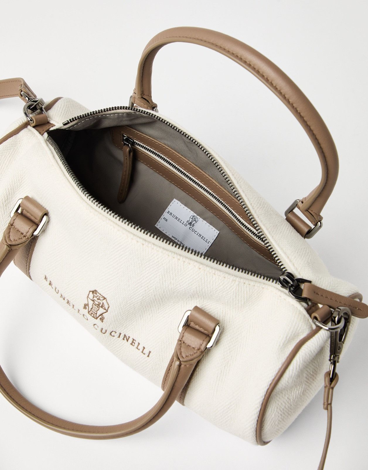 Brunello Cucinelli o1la1rc1a0326 Size: OS / Handbag in White/Brown Size ONE SIZE - 3 Thumbnail