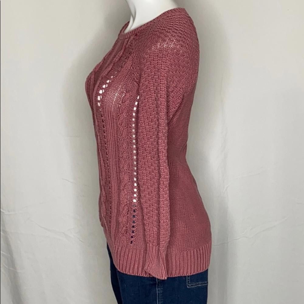 Designer Ruff Hewn Cable-knit Sweater Mauve / Pink, Small Size S / US 4 / IT 40 - 2 Thumbnail