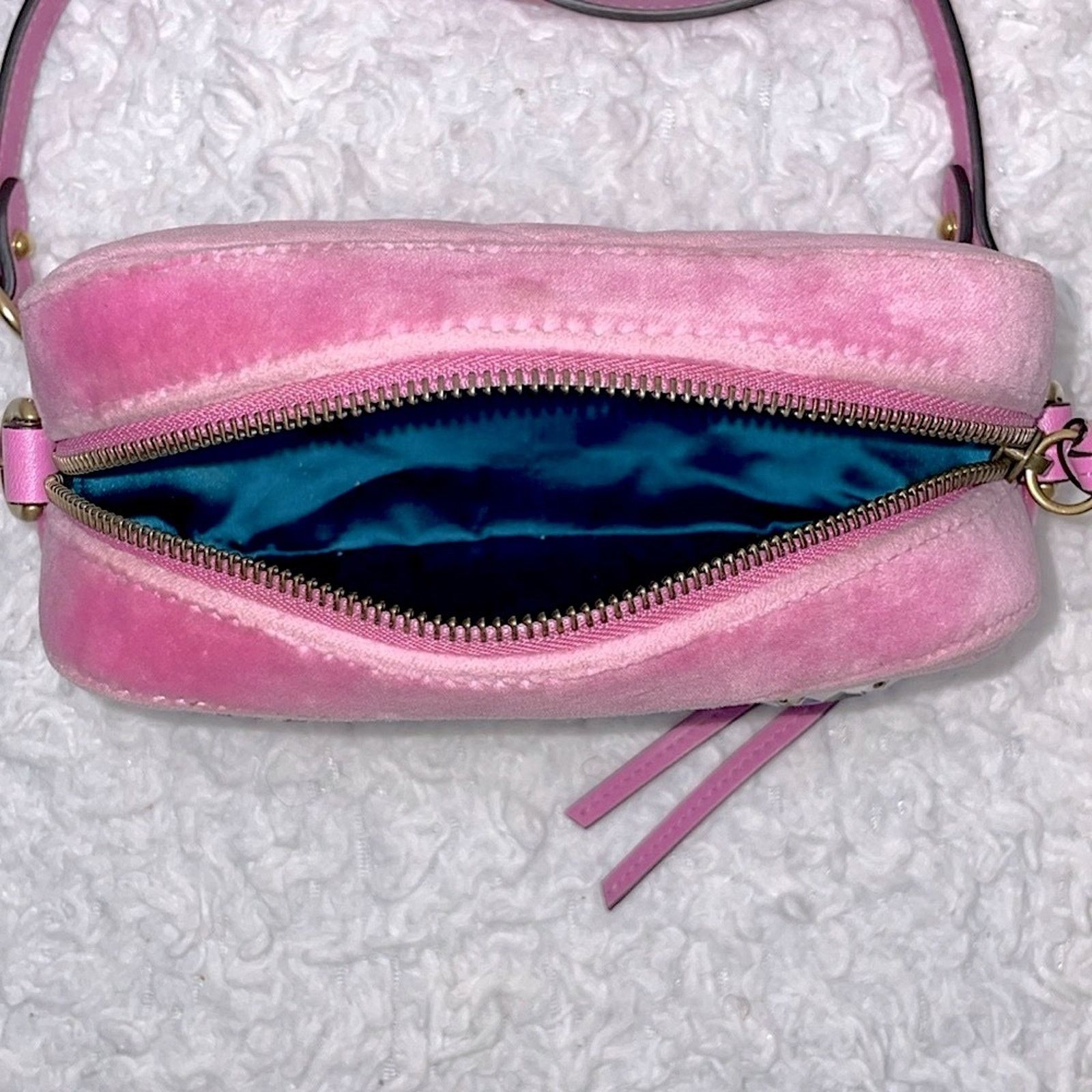 Gucci Gucci GG Marmont Velvet Crystal Mini Bag Pink 448065 Size ONE SIZE - 11 Thumbnail