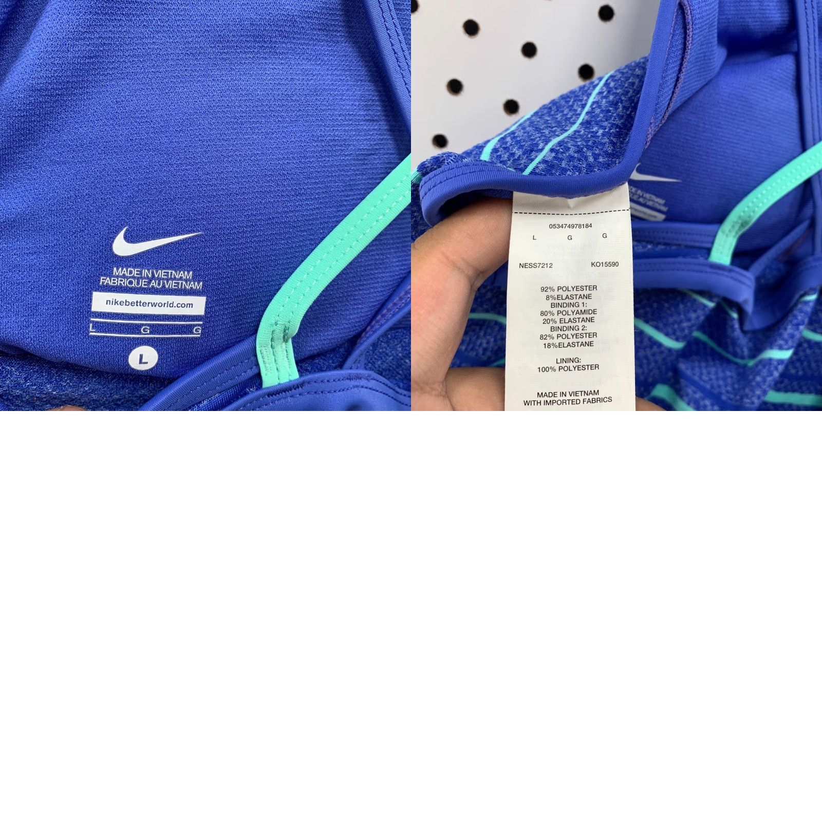 Nike Nike Athletic Tank Top Blue Green Striped Womens Large 14.5x19.5 Size L / US 10 / IT 46 - 9 Thumbnail