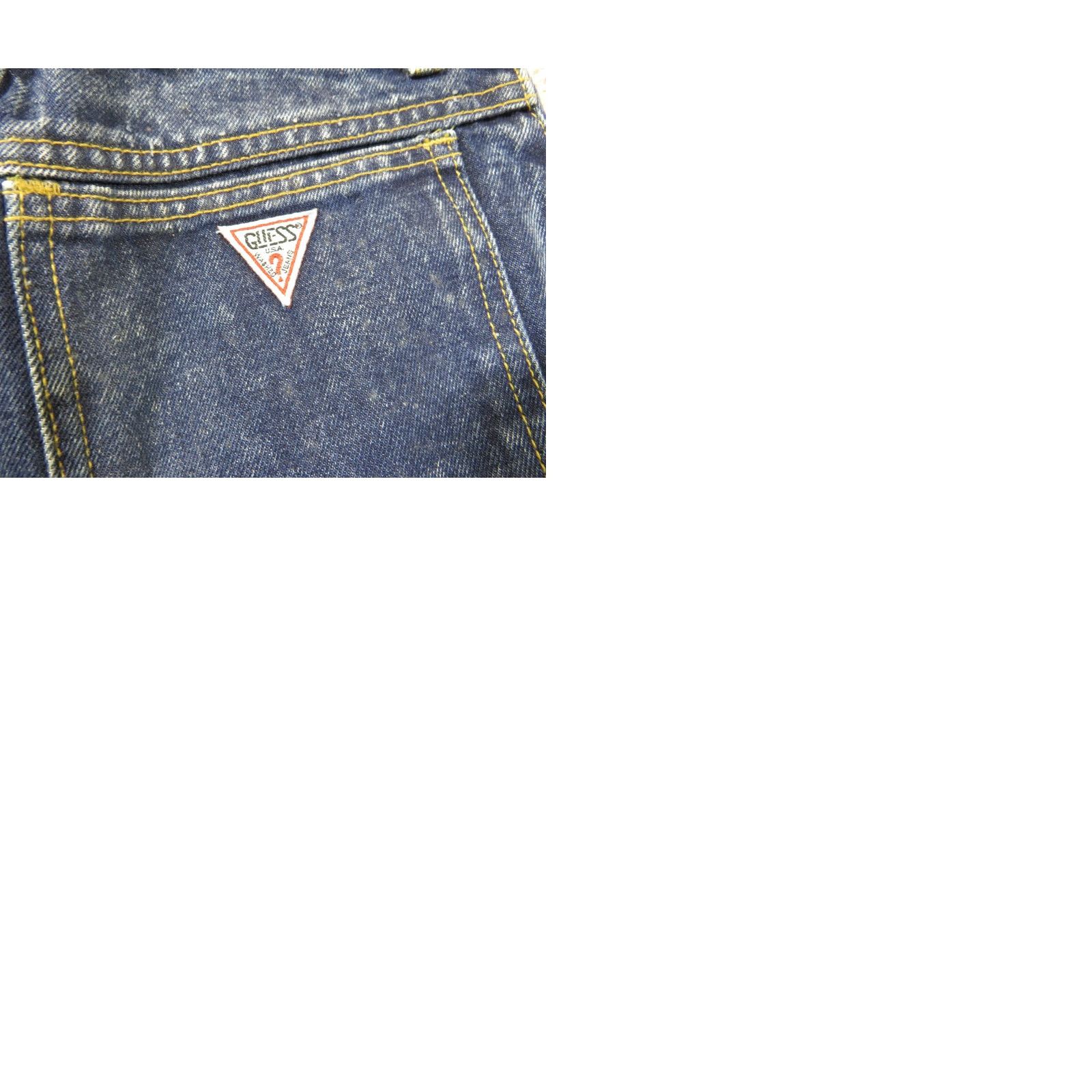 Guess VINTAGE GUESS JEANS Women Dark Blue Tapered 29 26x26.5 Inseam High Rise 5-Pocket Ankle Zip USA 80s 90s Designer Georges Marciano Size 29" - 10 Thumbnail