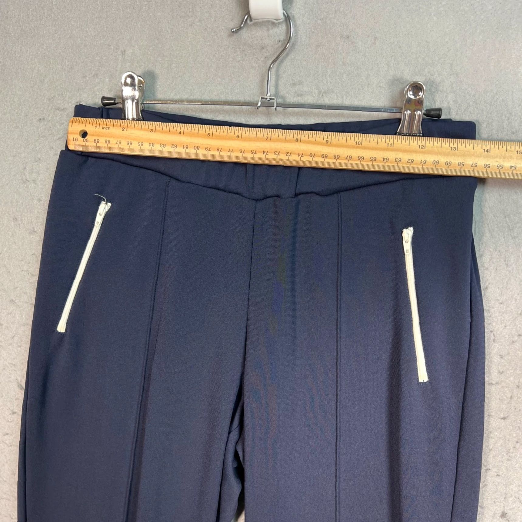 Vintage Les Coyotes De Paris Womens 16 Blue Slim-Fit Pants With Front Zipper Pockets Size 38" / US 16 / IT 52 - 6 Thumbnail