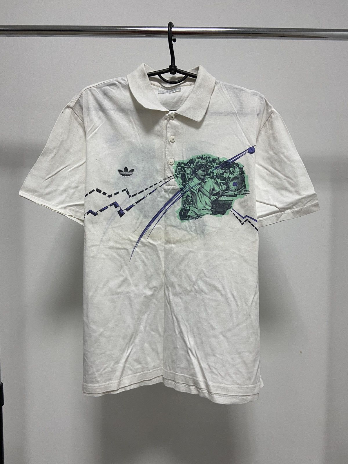 Adidas Adidas Vintage Big Logo T Shirt tennis Y2K Polo Size US XL / EU 56 / 4 - 1 Thumbnail