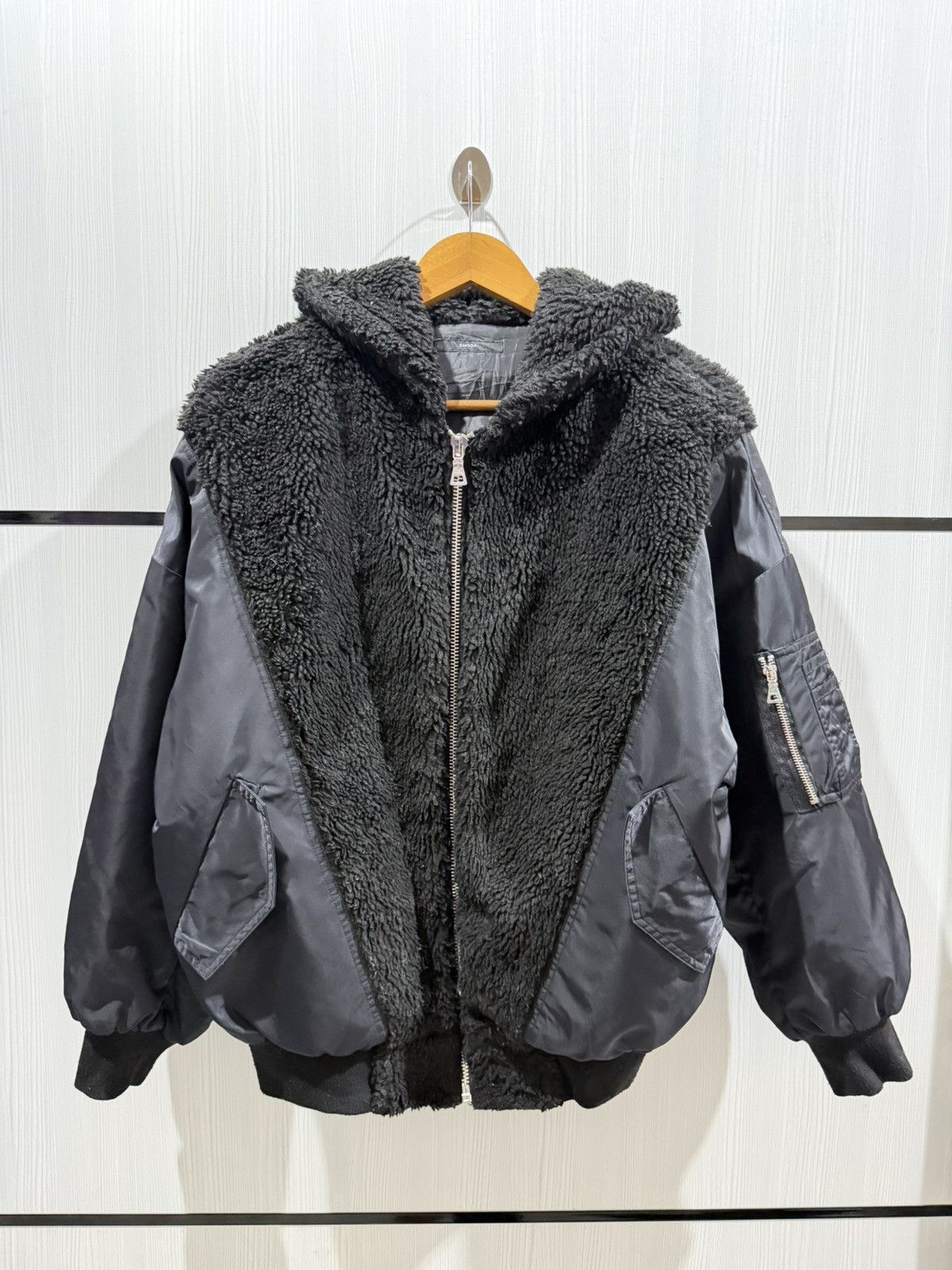 Japanese Brand Emoda Bored Docking MA-1 Faux Sherling Panel Hooded Jaxket Size US XL / EU 56 / 4 - 18 Thumbnail