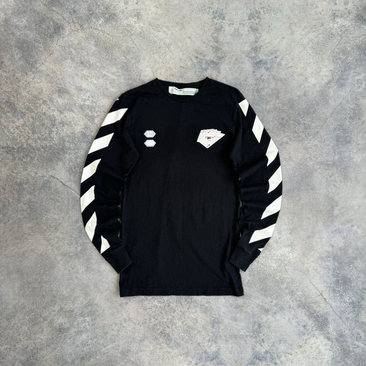 Off-White OFF-WHITE c/o VIRGIL ABLOH HAND CARD LONG SLEEVE T-SHIRT TEE Size US XS / EU 42 / 0 - 2 Thumbnail