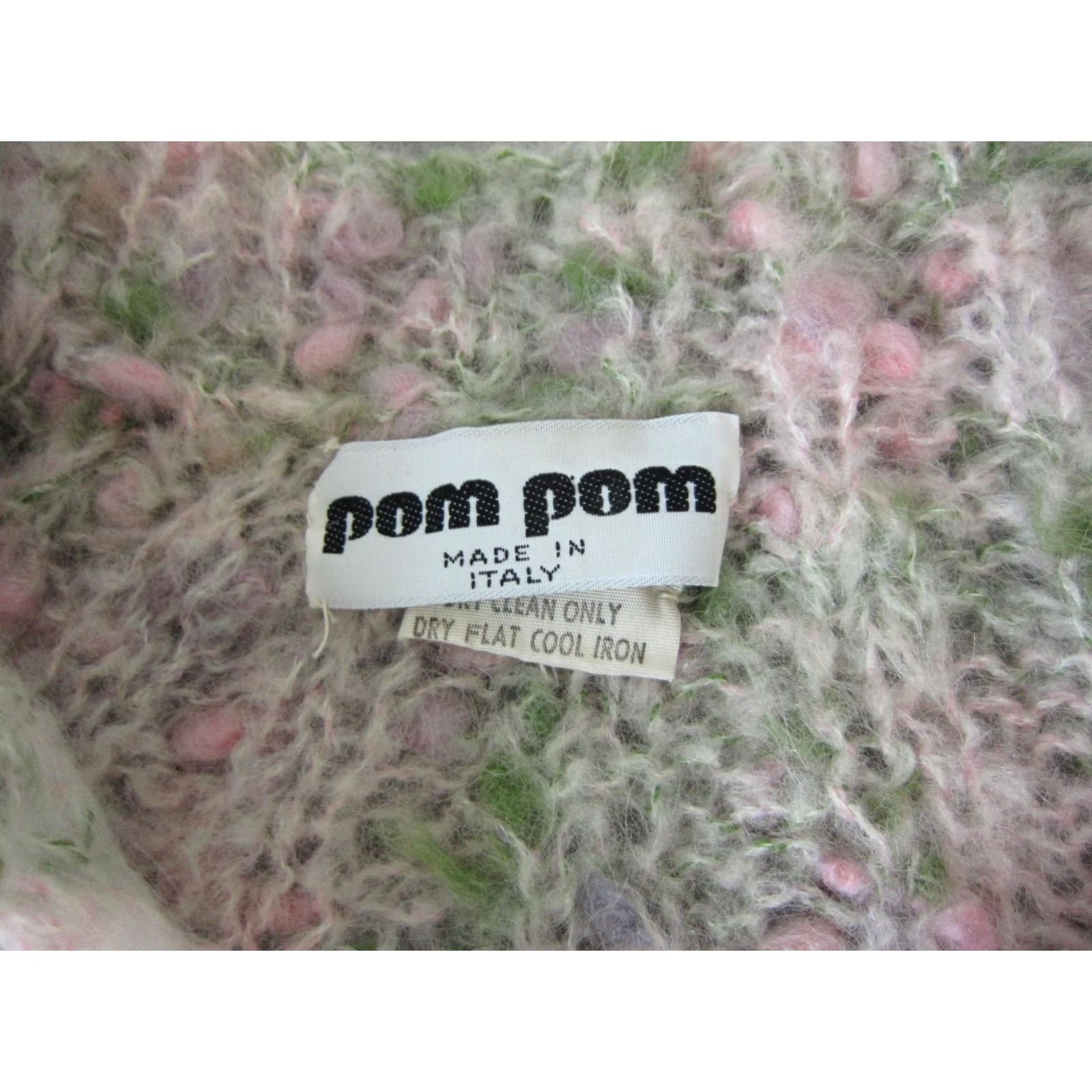 Vintage VINTAGE Pom Pom Sweater Womens M Ivory Open Knit 90s Pullover Knit Wool Acrylic Italy Size M / US 6-8 / IT 42-44 - 3 Thumbnail