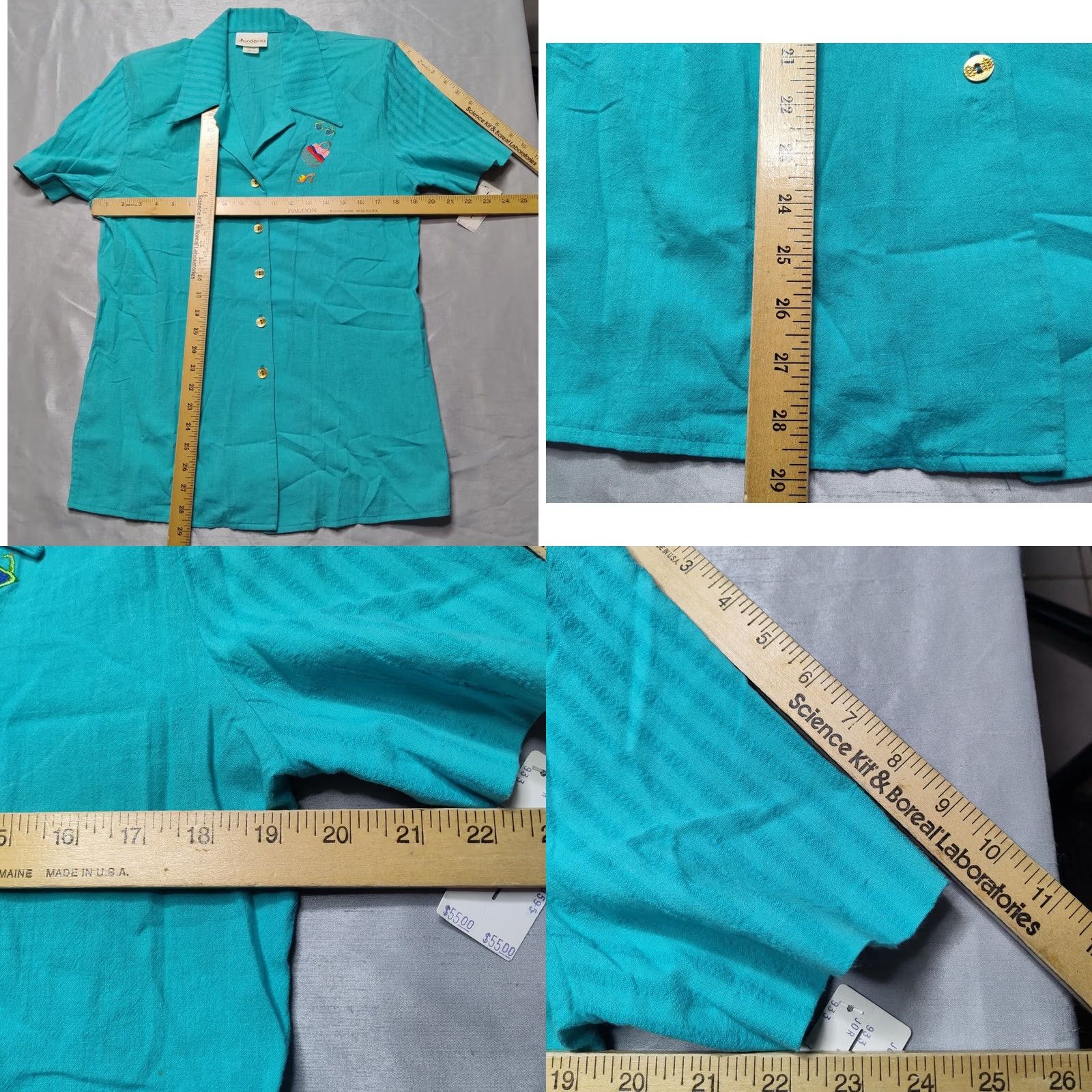 Jordan Brand VINTAGE JORDANA Blouse Women Small Blue Embroidered NEW DEADSTOCK Made in USA Size S / US 4 / IT 40 - 8 Thumbnail