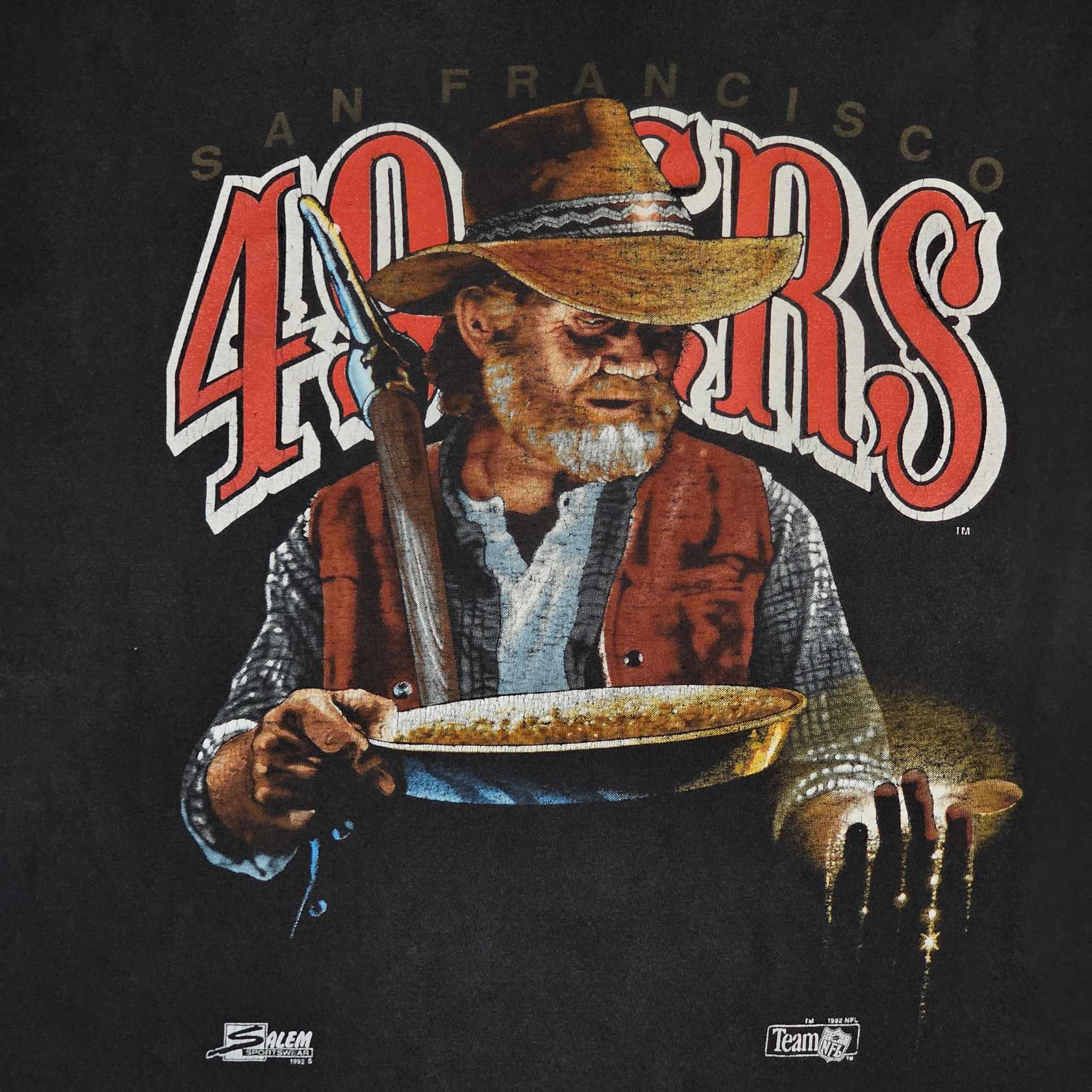 NFL × Salem Sportswear × Vintage San Francisco 49ers Vintage 90s Miner T-Shirt Size US XL / EU 56 / 4 - 2 Thumbnail