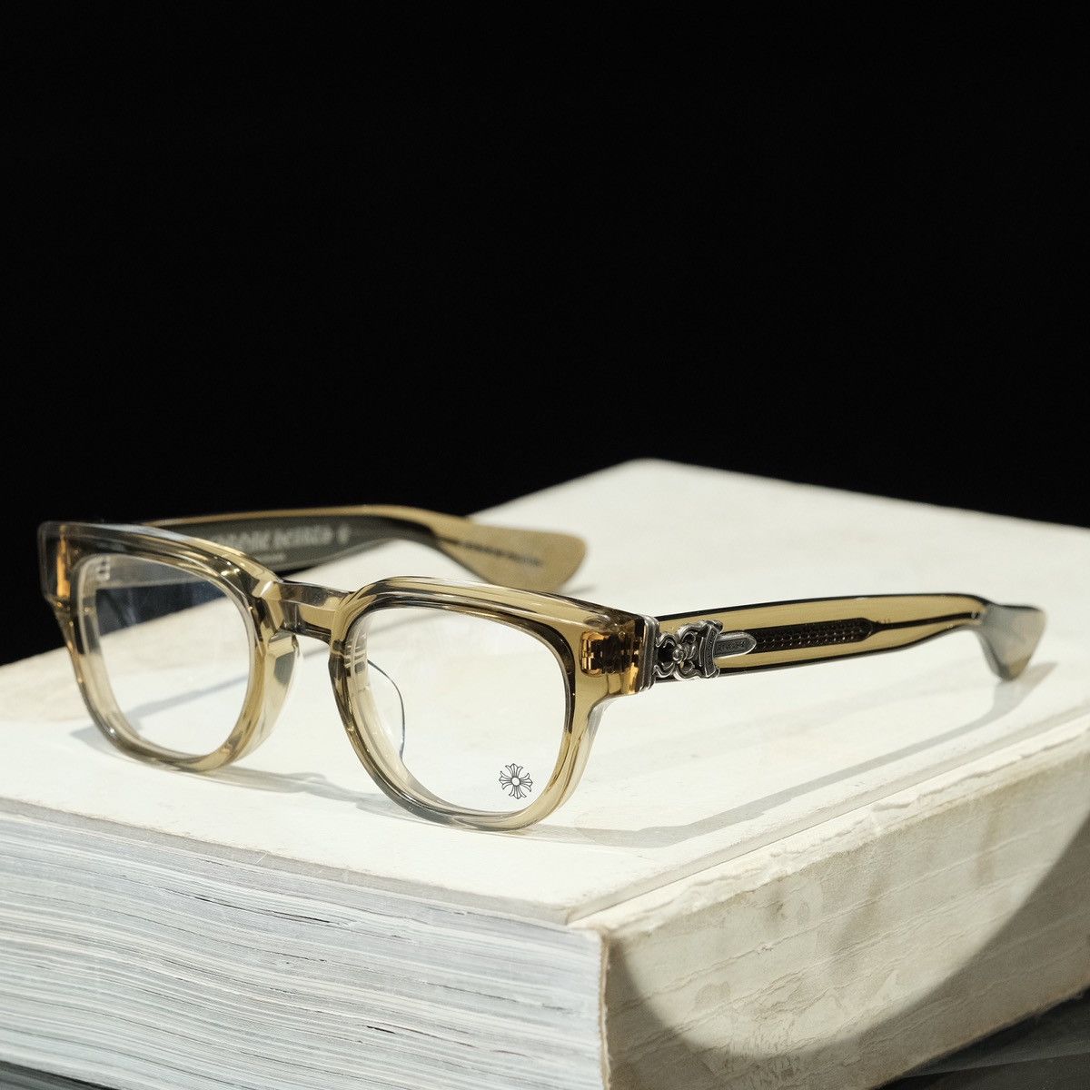 image of Chrome Hearts Cuntvoluted Glasses in Army, Men's