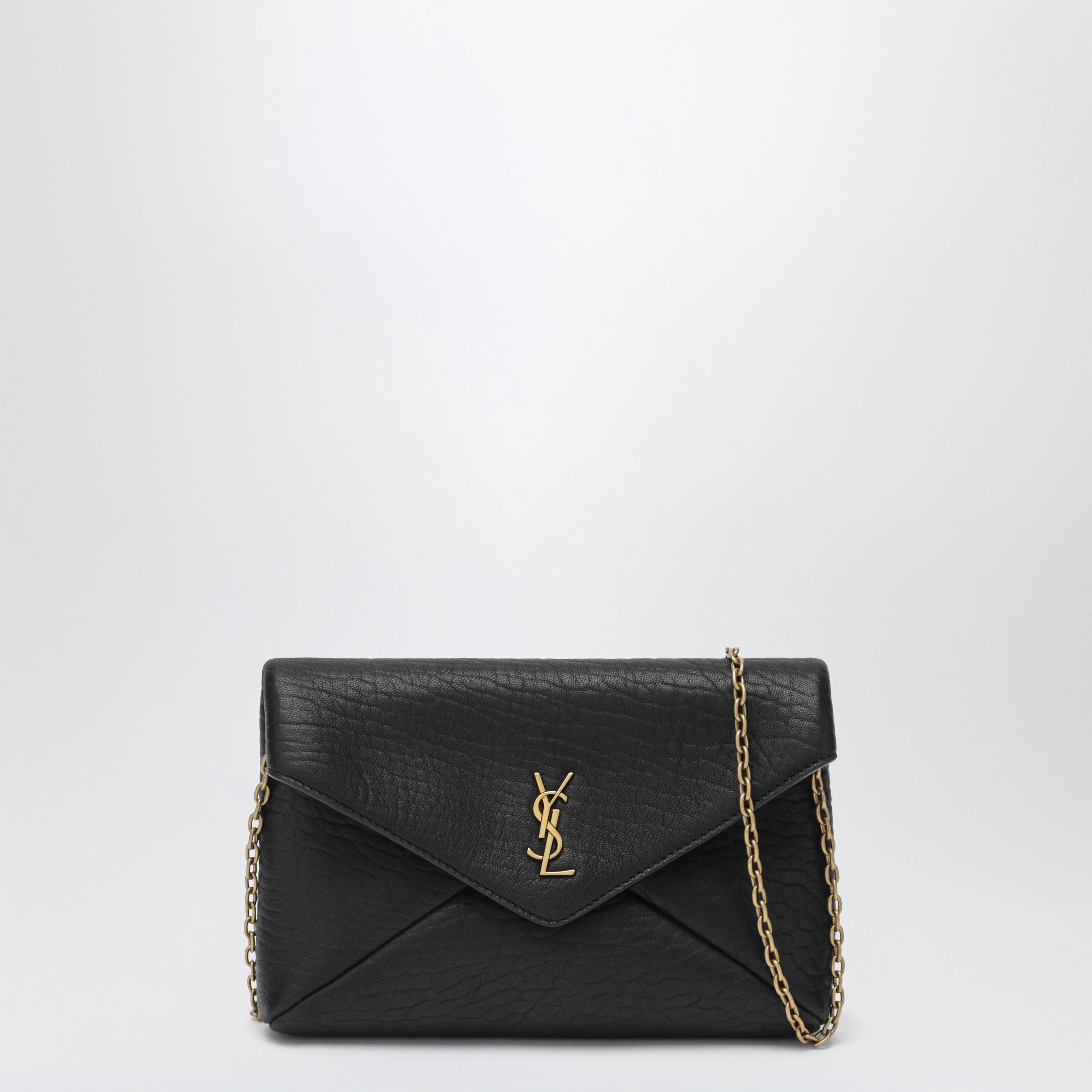 Saint Laurent Paris Saint Laurent Black Cassandre Chain Pouch In Lambskin Leather Size ONE SIZE - 1 Thumbnail