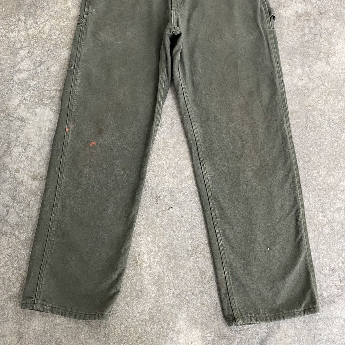 Carhartt VTG Carhartt Blanket Lined Moss Green Carpenter Work Pants Size US 34 / EU 50 - 4 Thumbnail