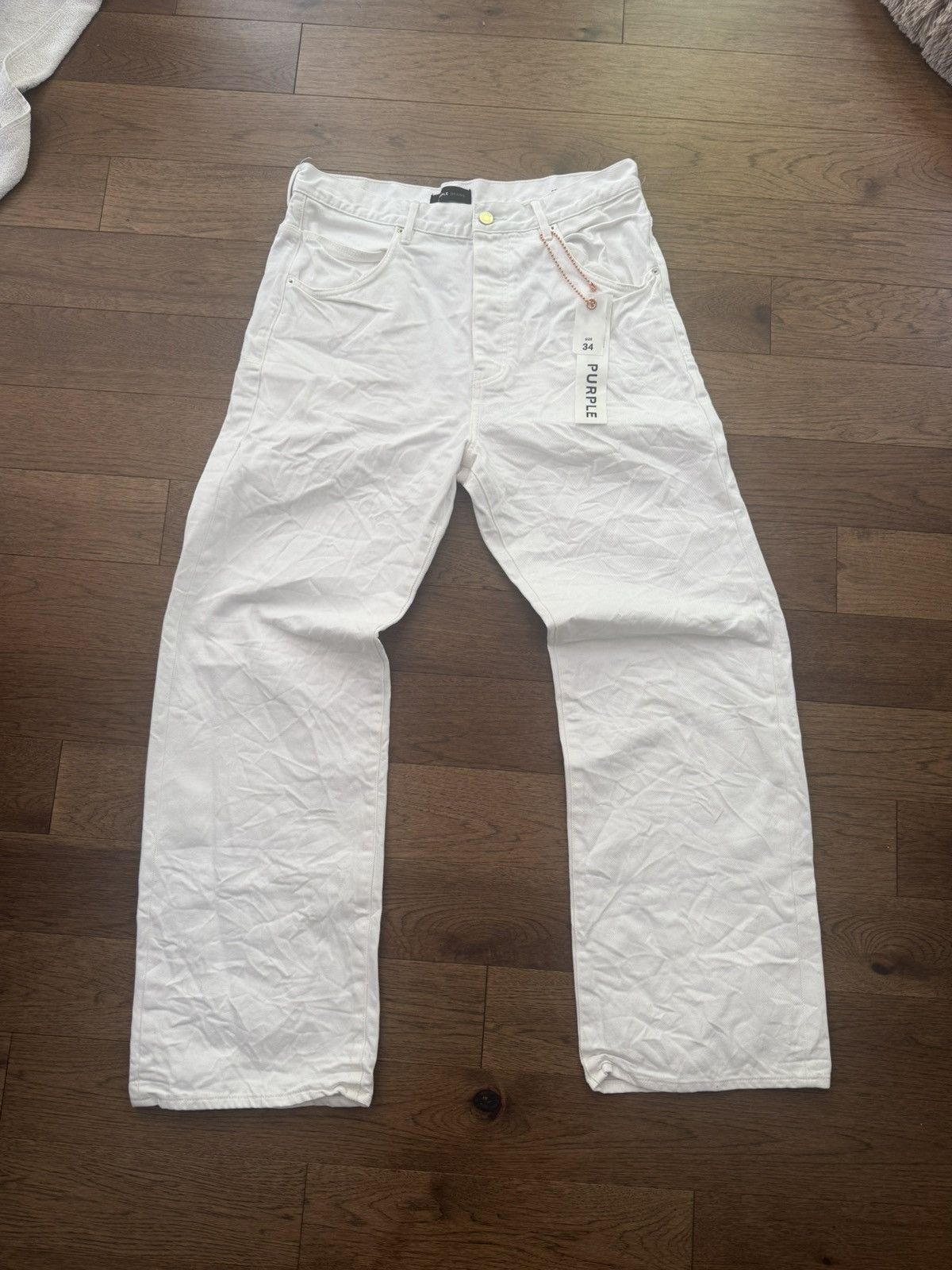 Purple Brand White baggy Purple Brand jeans Size US 34 / EU 50 - 1 Thumbnail