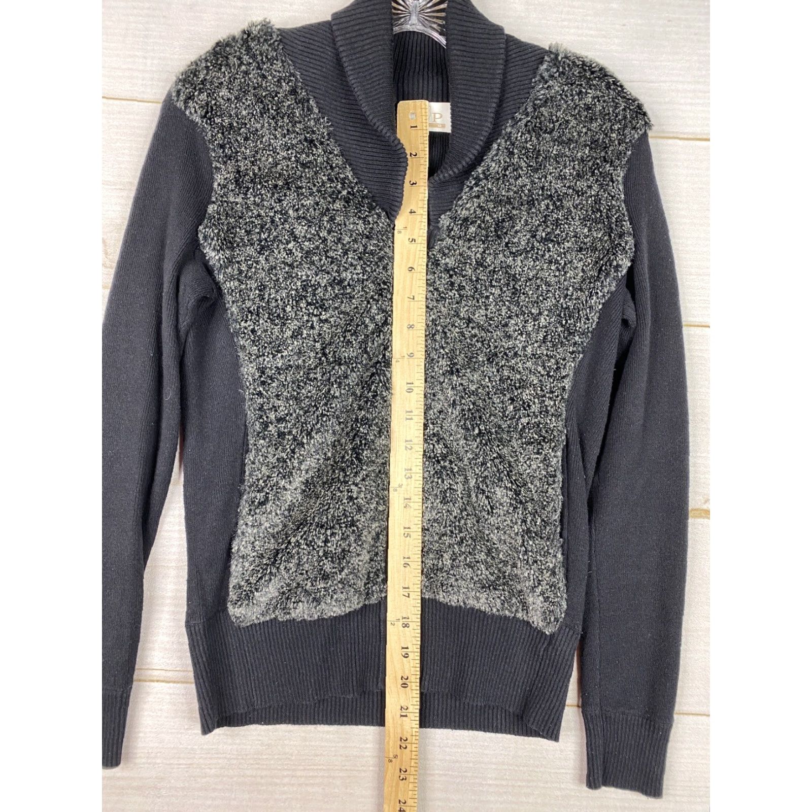Vintage VINTAGE EP Pro Sweater Womens Sz S Black Faux Fur Full Zip Long Sleeve Golf Cardigan Size S / US 4 / IT 40 - 7 Thumbnail
