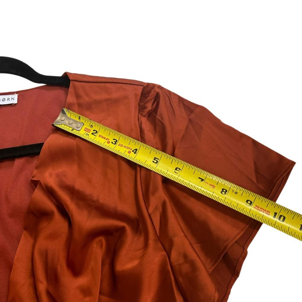 Designer Baltic Born l Poppy Satin Midi Dress XL Burnt Orange Rust Size XL / US 12-14 / IT 48-50 - 6 Thumbnail