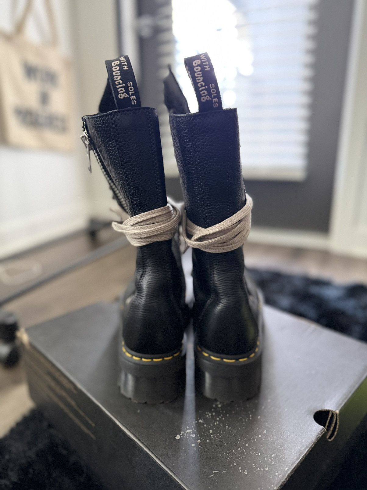Dr. Martens × Rick Owens Dr Marten Quad Leather Sole Calf Boot Rick Owen Size US 10 / EU 43 - 4 Thumbnail