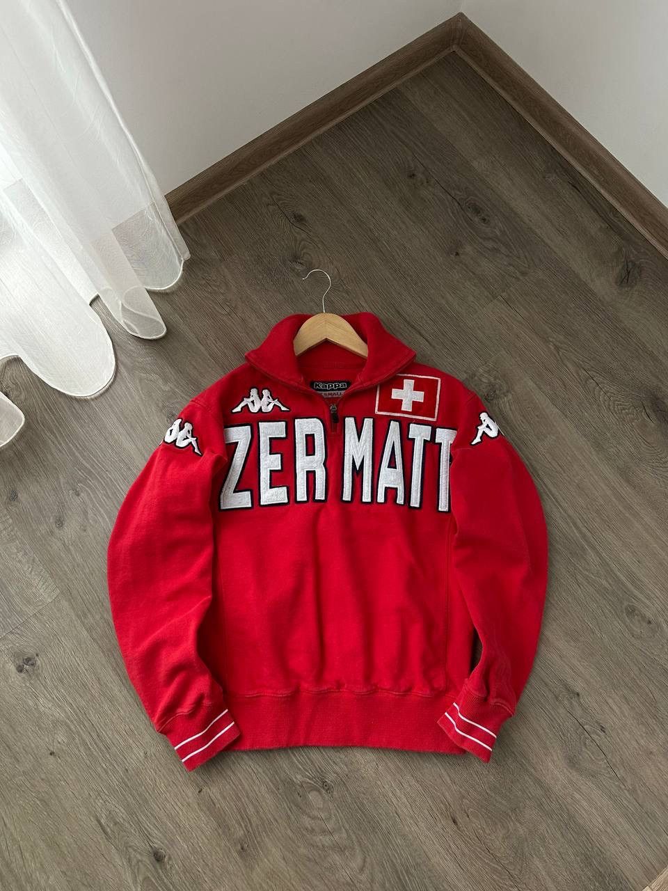 Japanese Brand × Kappa × Vintage Vintage Zermatt Red Swiss Kappa Zip Hoodie Size US S / EU 44-46 / 1 - 12 Thumbnail