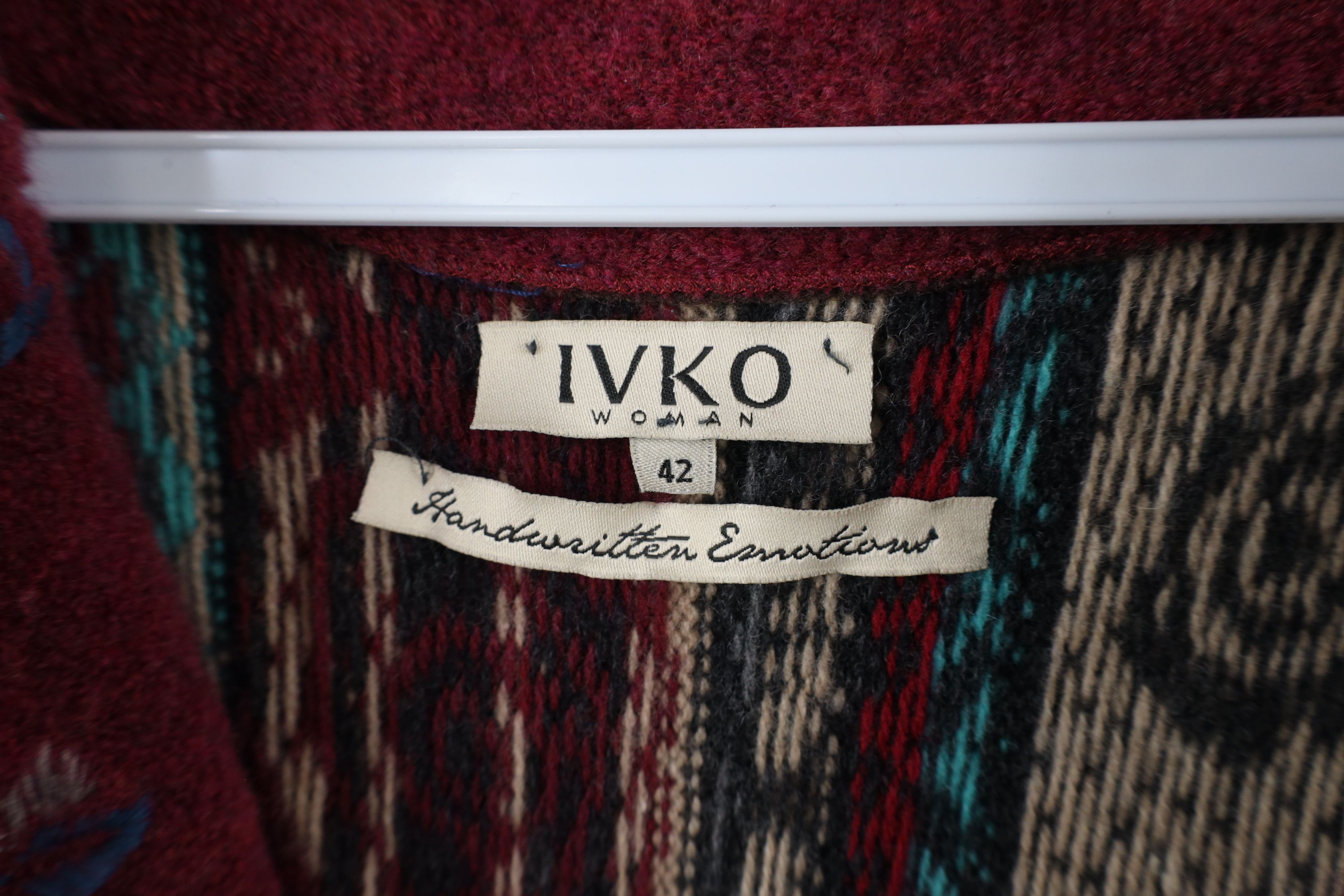 Vintage IVKO Handwritten Emotions Fairy Flower Zip Cardigan Sweater Size M / US 6-8 / IT 42-44 - 6 Thumbnail