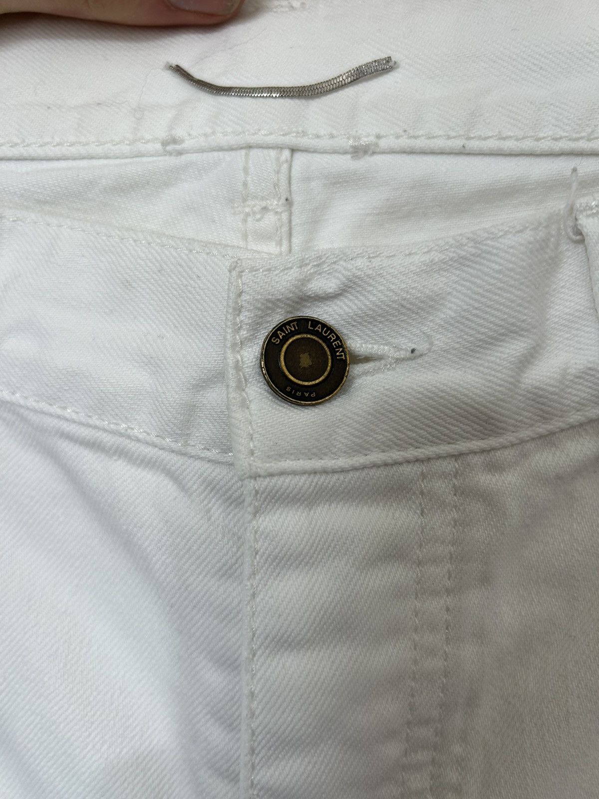 Saint Laurent Paris White Distressed D18 M/SL-LW Jeans Size US 33 - 10 Thumbnail
